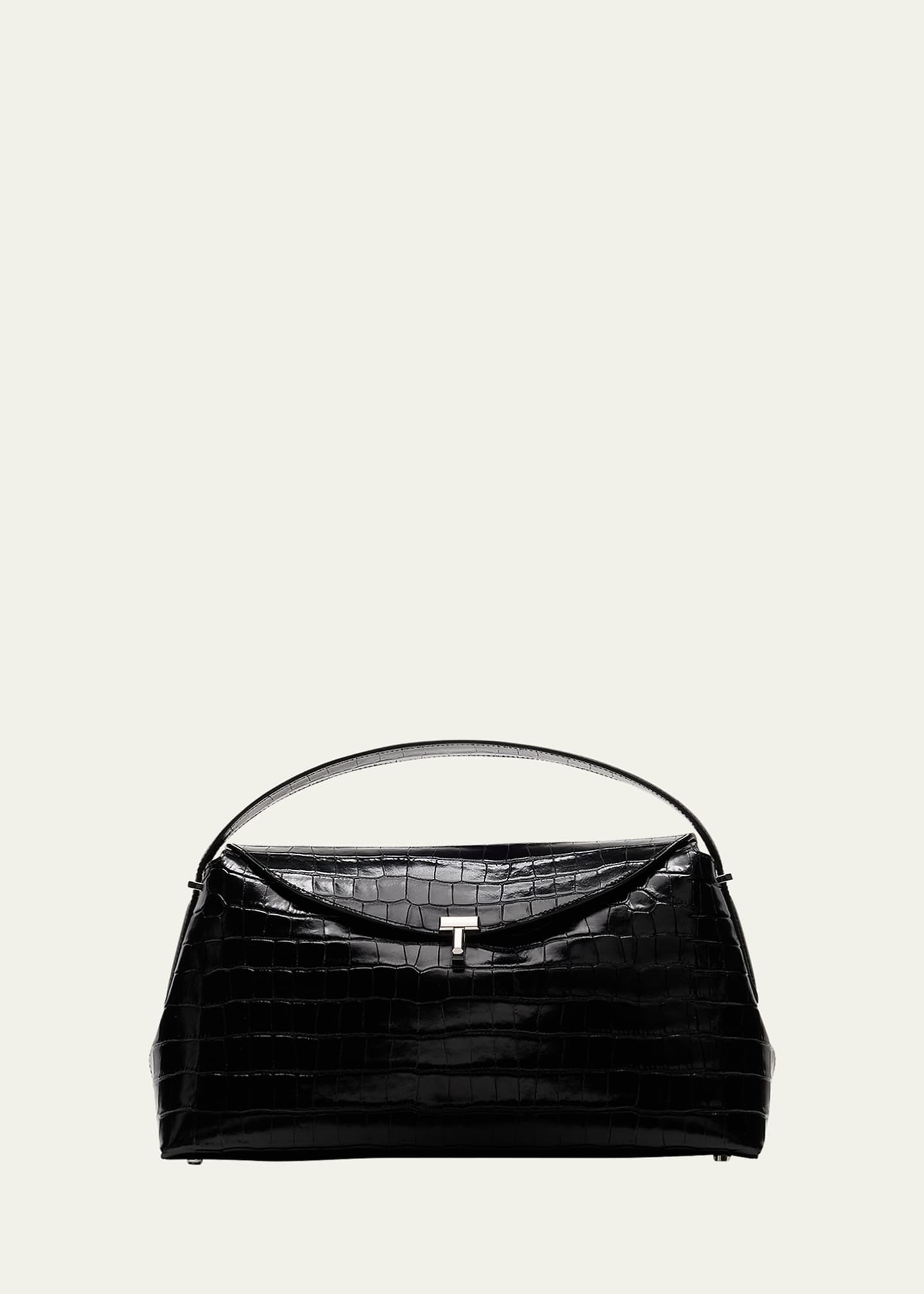 Toteme T-Lock Croc-Embossed Top-Handle Bag Image 1 of 5