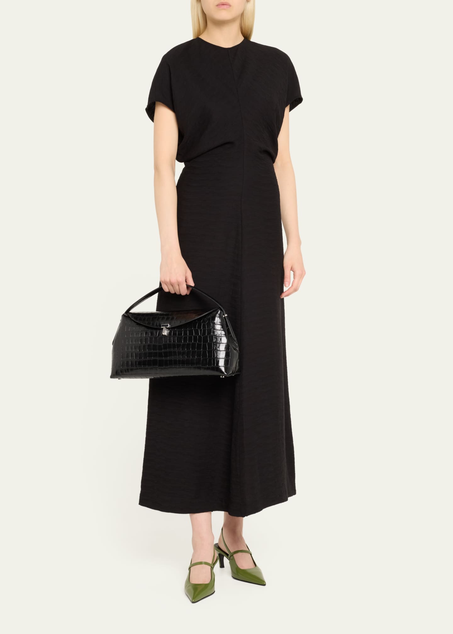 Toteme T-Lock Croc-Embossed Top-Handle Bag Image 5 of 5
