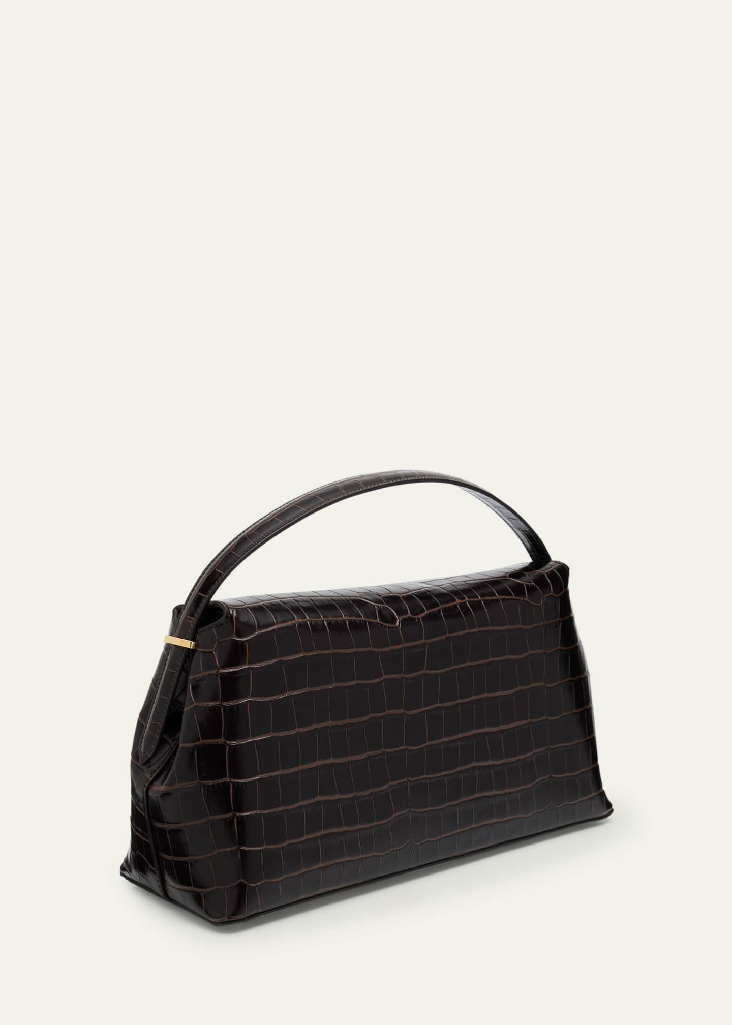 T-Lock Croc-Embossed Top-Handle Bag