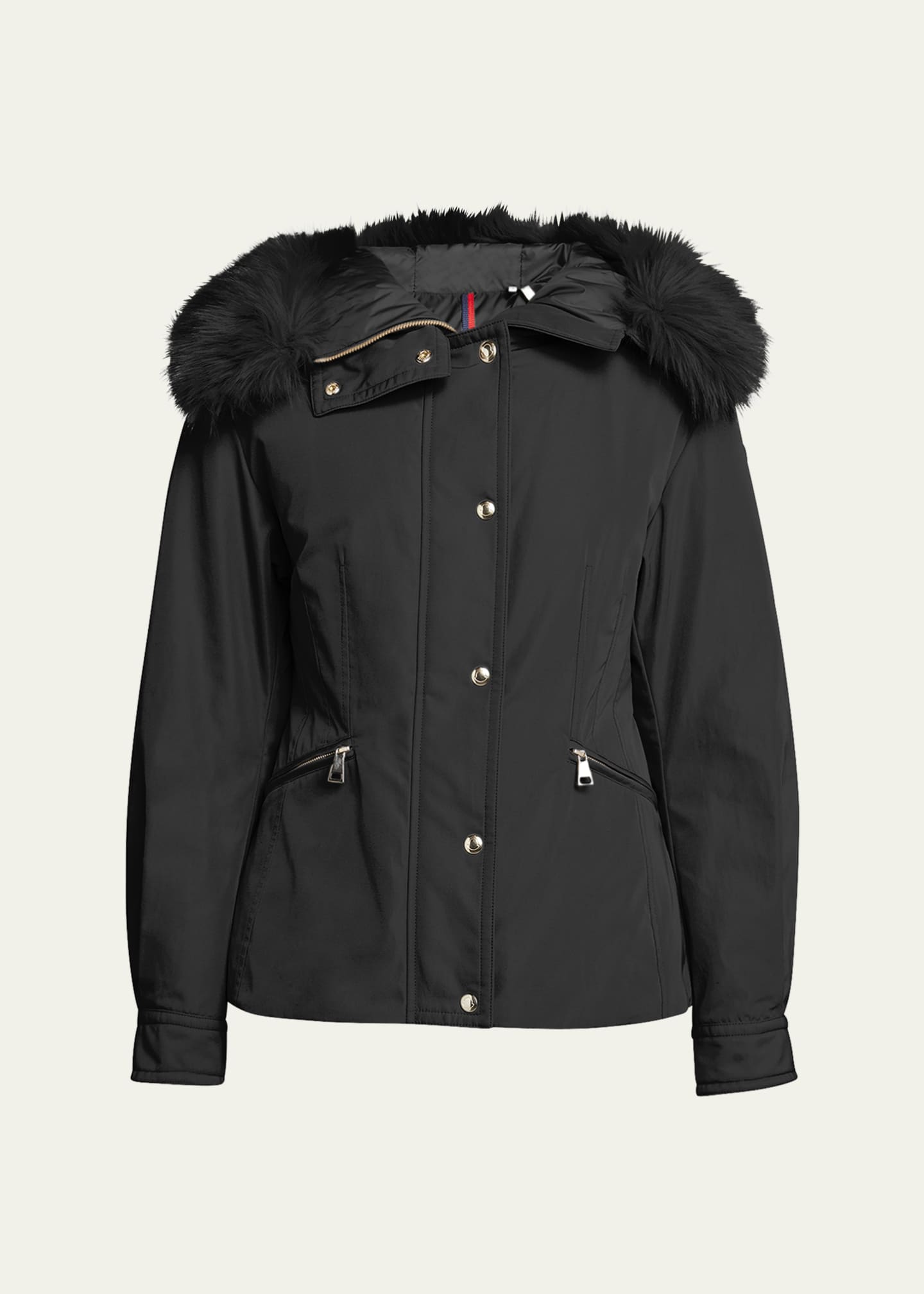Short moncler with fur top