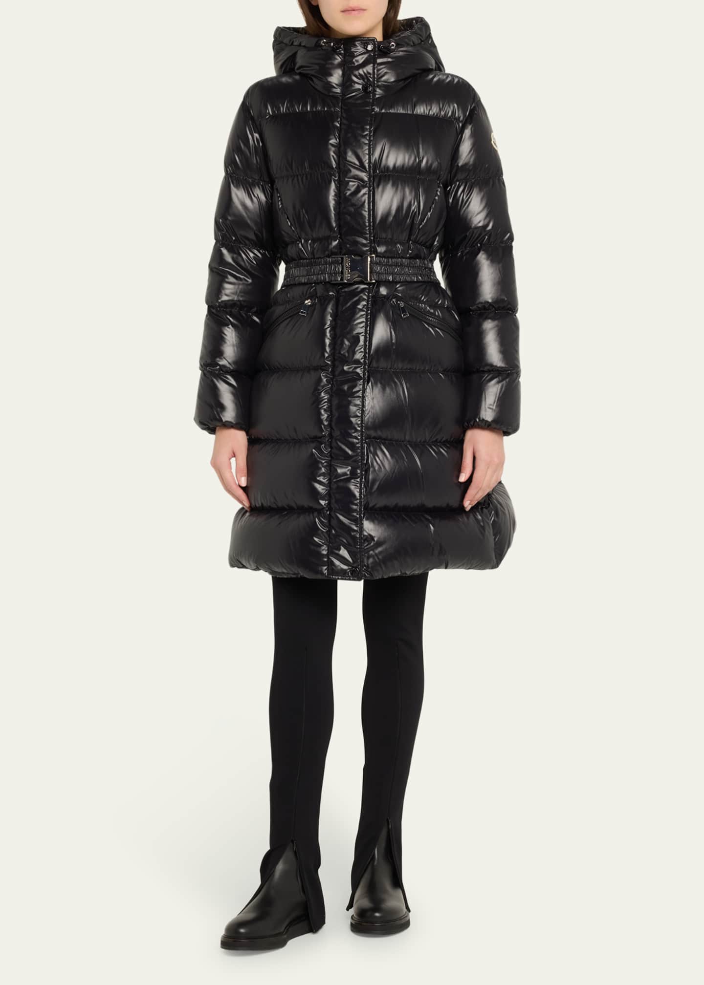 Moncler Bellevue Long Belted Puffer Coat Image 2 of 5