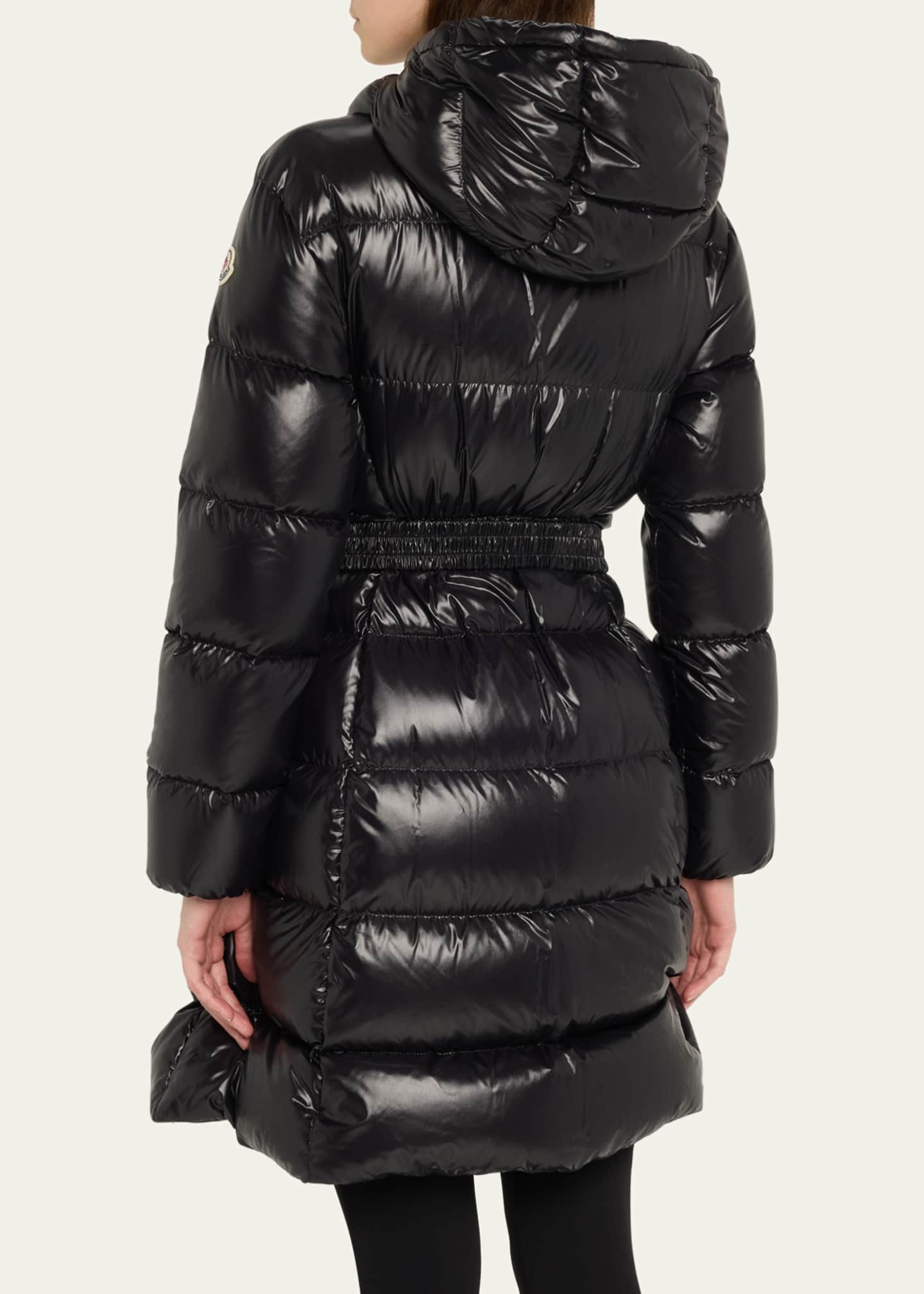 Moncler Bellevue Long Belted Puffer Coat Image 3 of 5