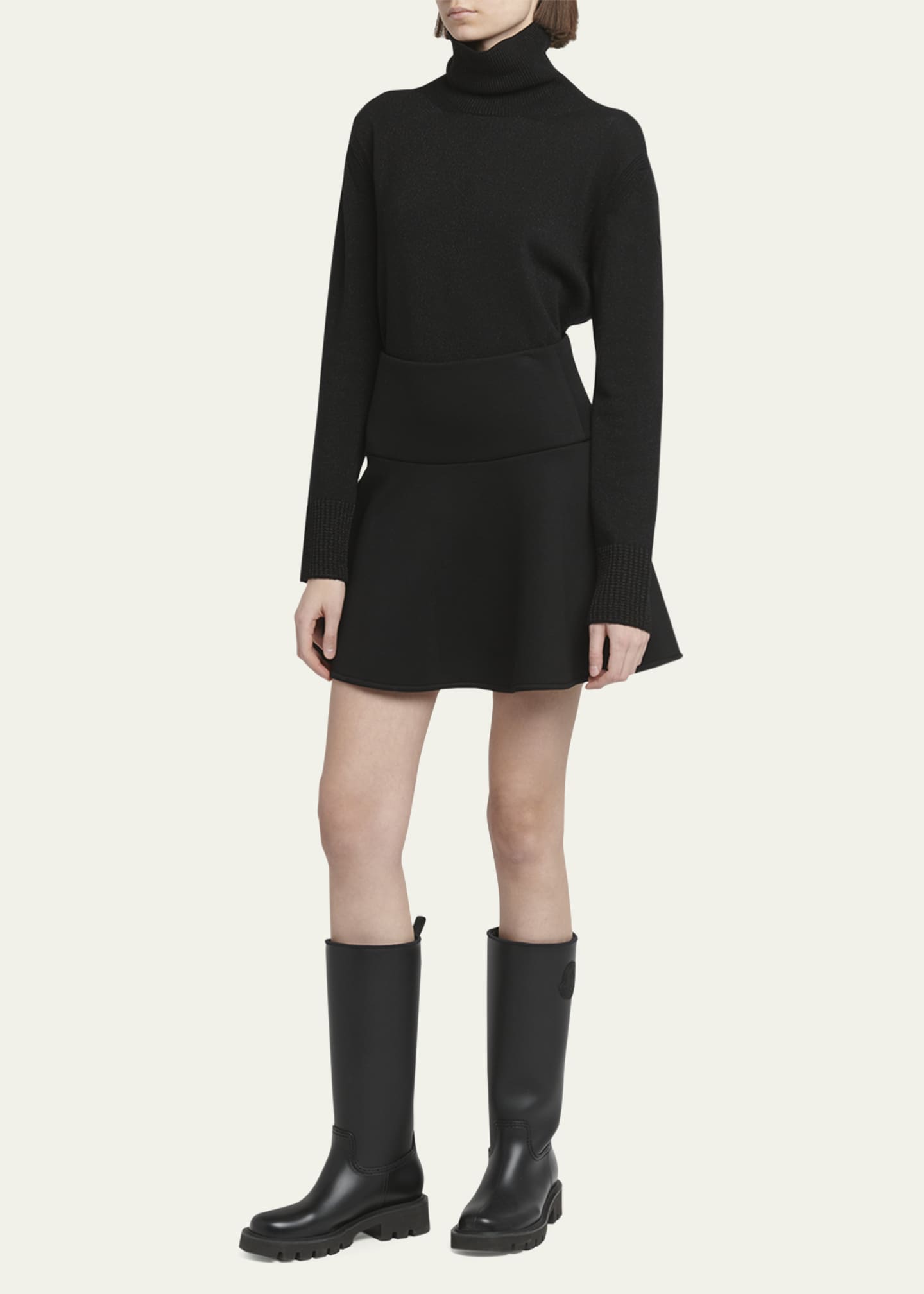 Moncler Neoprene Lined Flared Mini Skirt Image 2 of 5