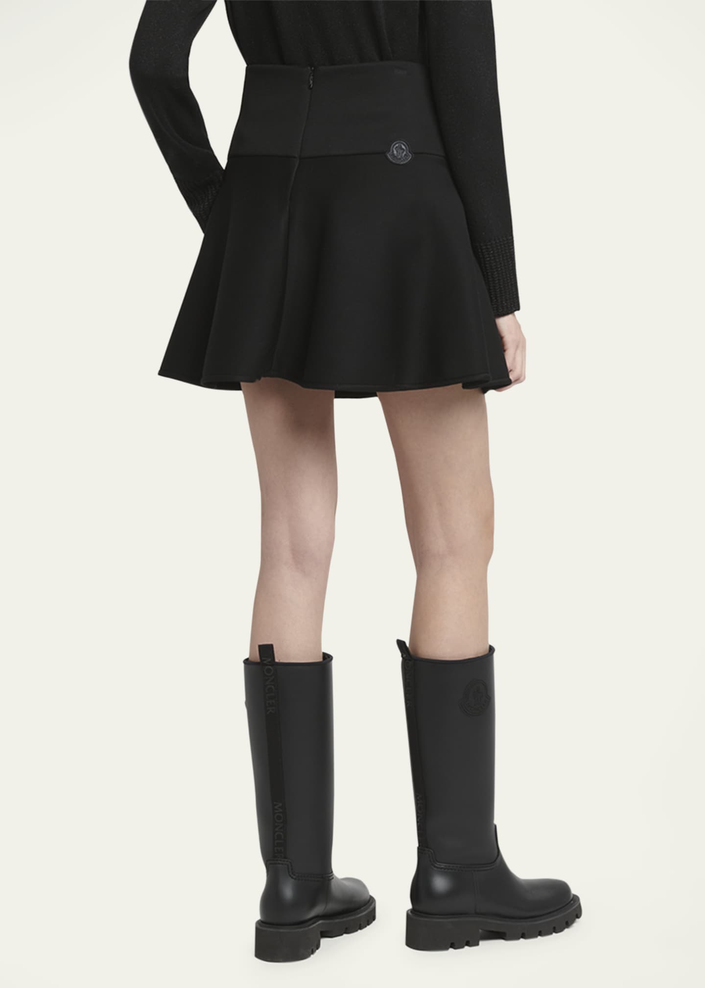 Moncler Neoprene Lined Flared Mini Skirt Image 3 of 5