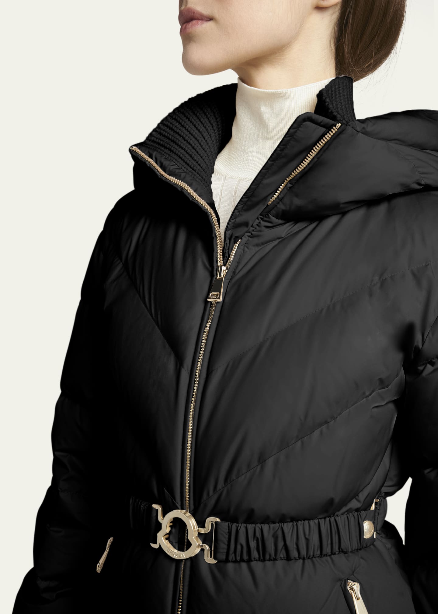 Moncler Brosse Belted Puffer Jacket