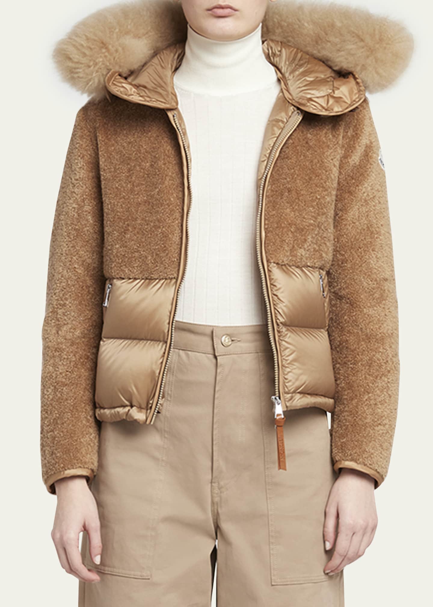Moncler Marne Teddy Combo Puffer Jacket