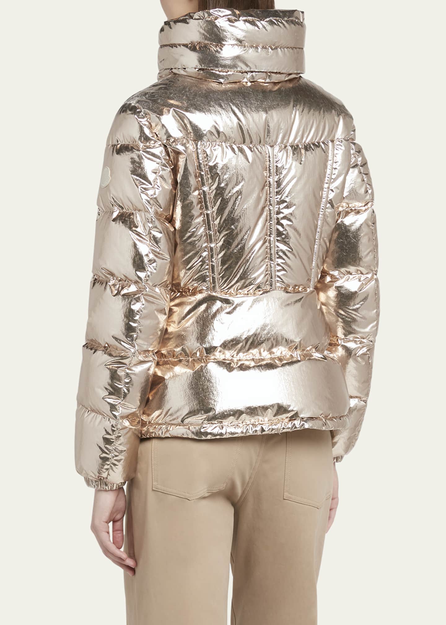 Moncler metallic puffer jacket best sale