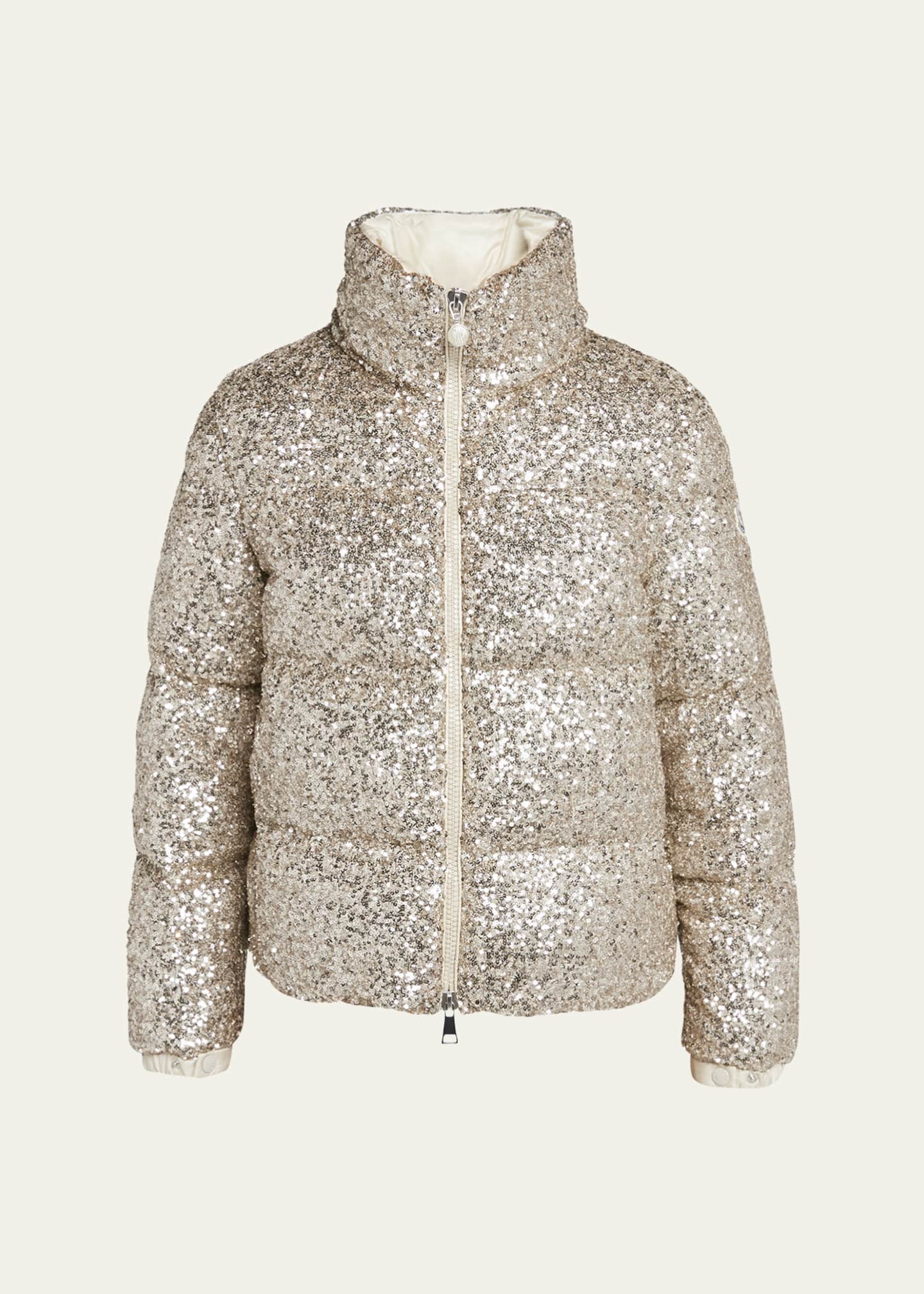 Moncler Anternes Sparkling Sequined Puffer Jacket