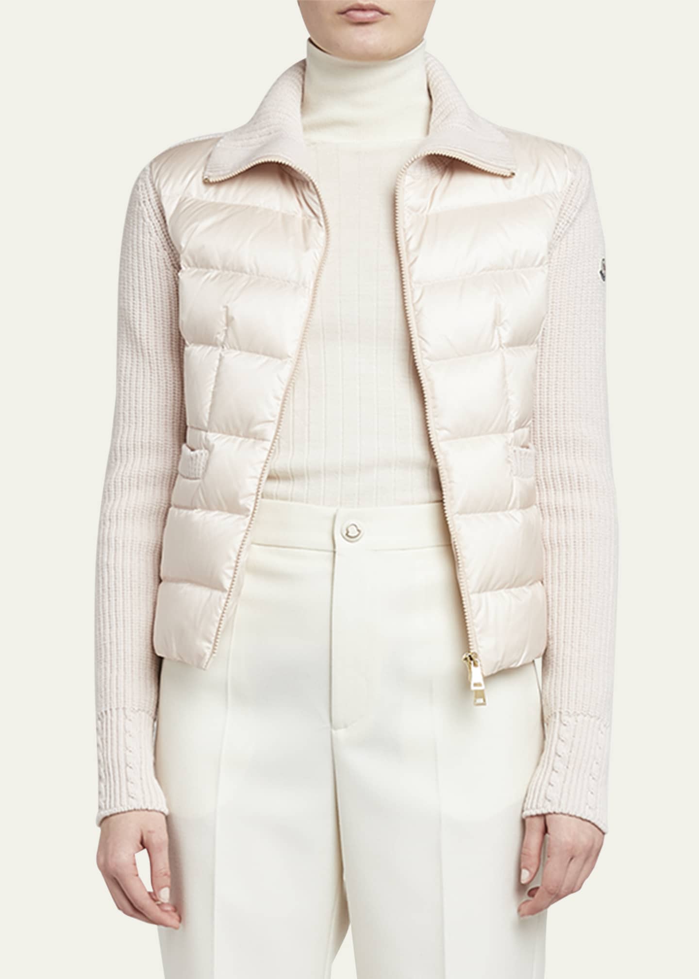 Moncler Quilted Down Knit Cardigan Image 4 of 5