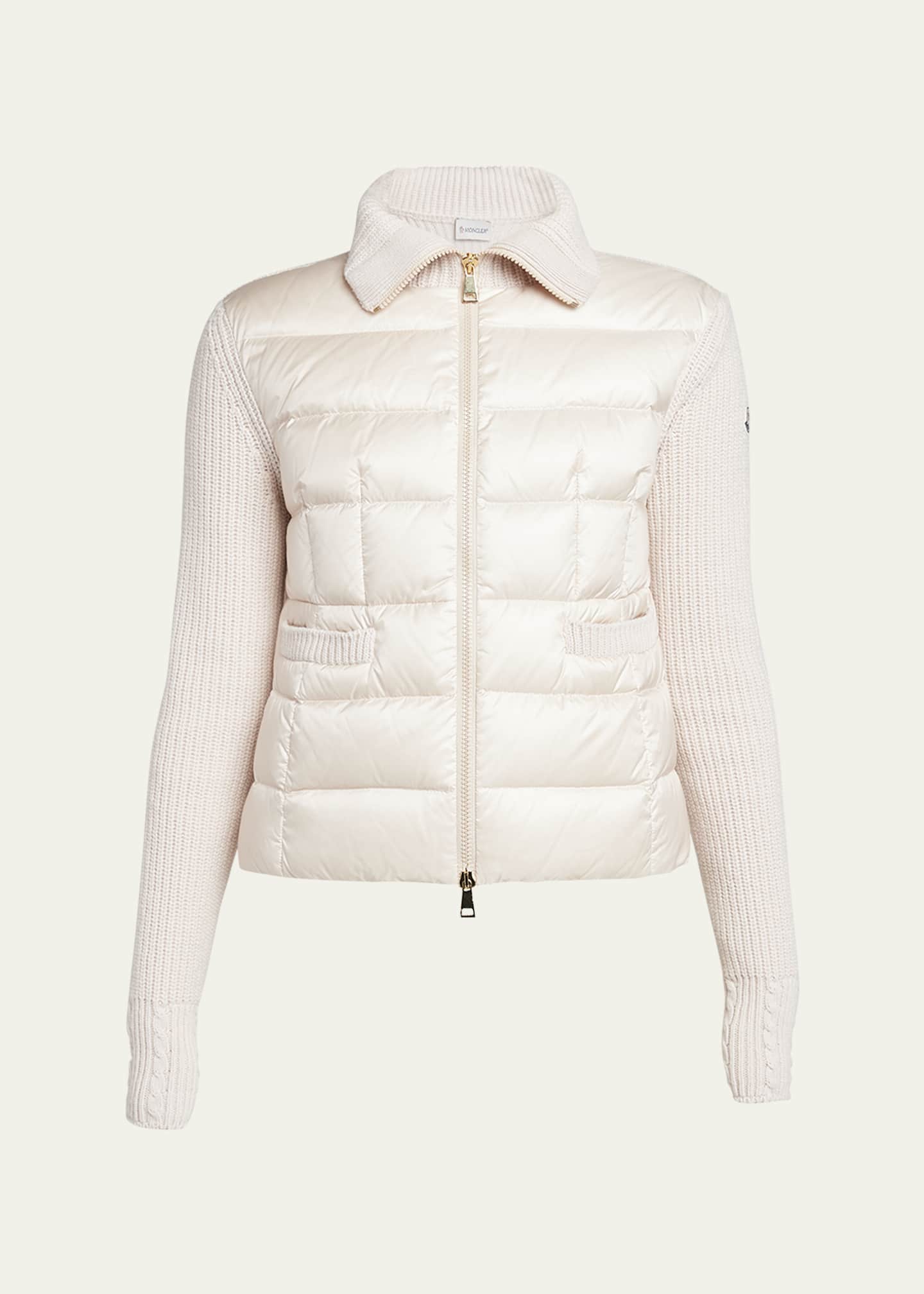 Moncler Quilted Down Knit Cardigan Image 1 of 5