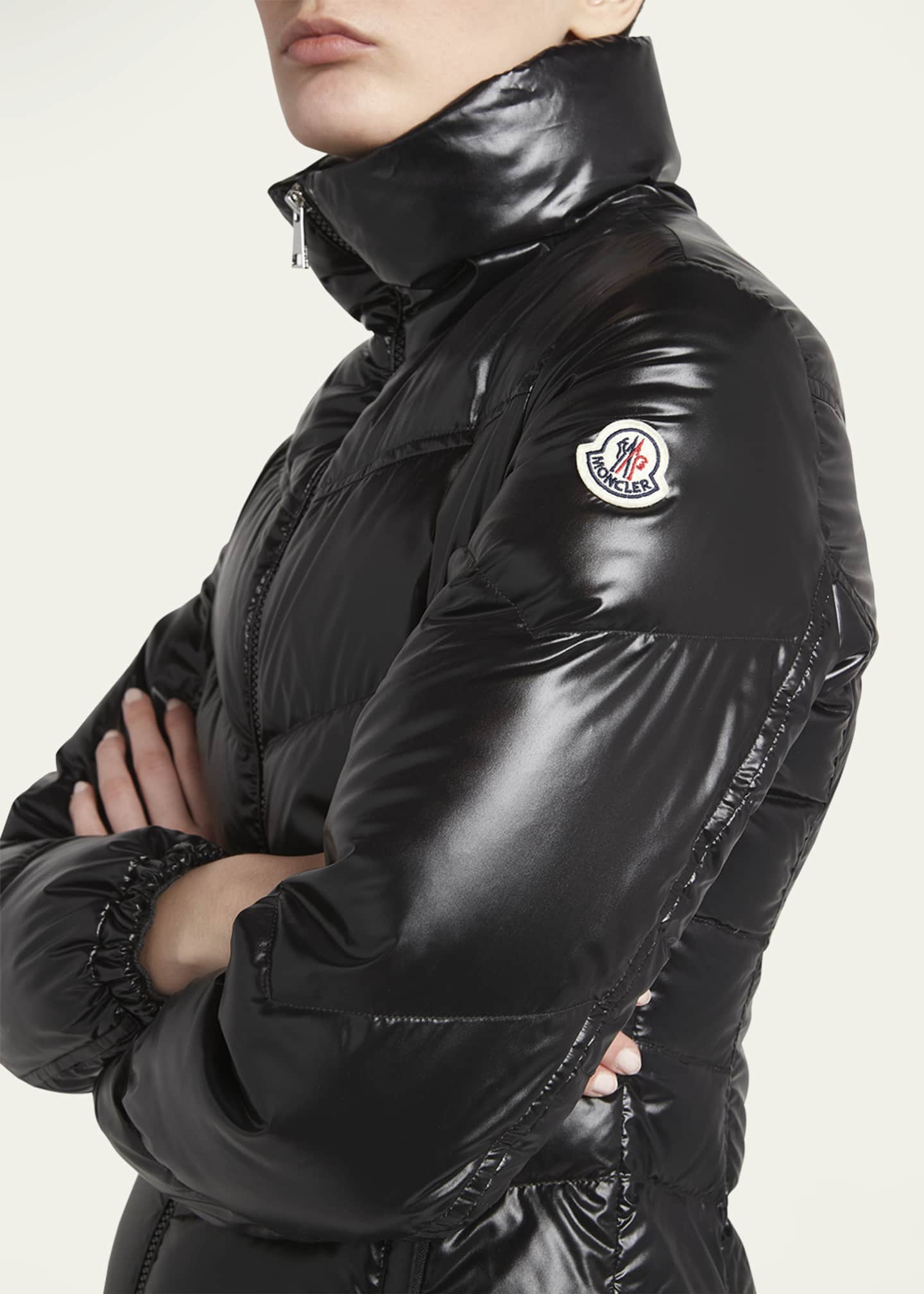 Moncler Gast Glossy Nylon Chevron Quilted Jacket