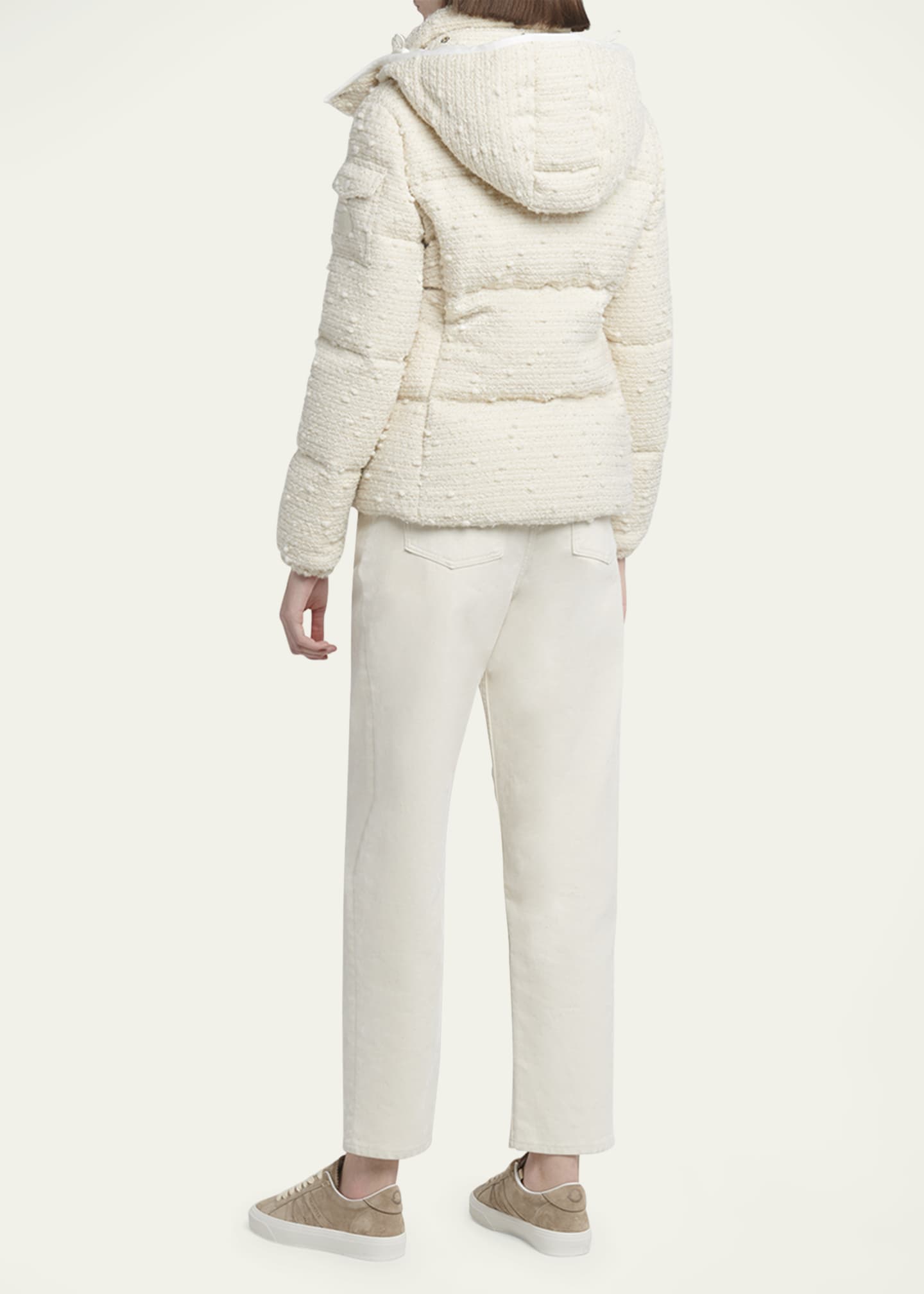 Moncler Fourmines Boucle Tweed Puffer Jacket Image 3 of 5