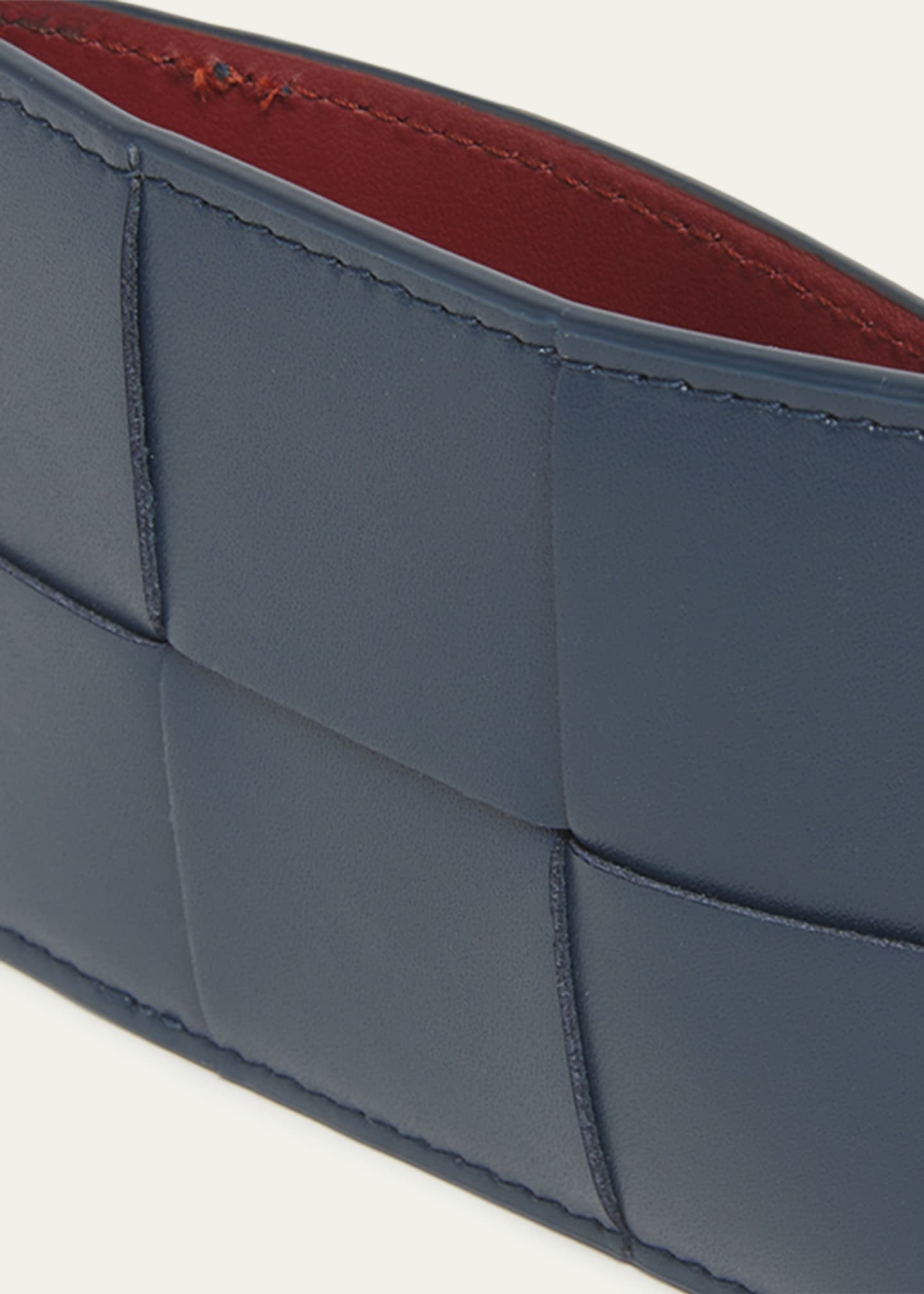 Bottega Veneta Men's Cassette Bicolor Leather Card Holder Image 3 of 4