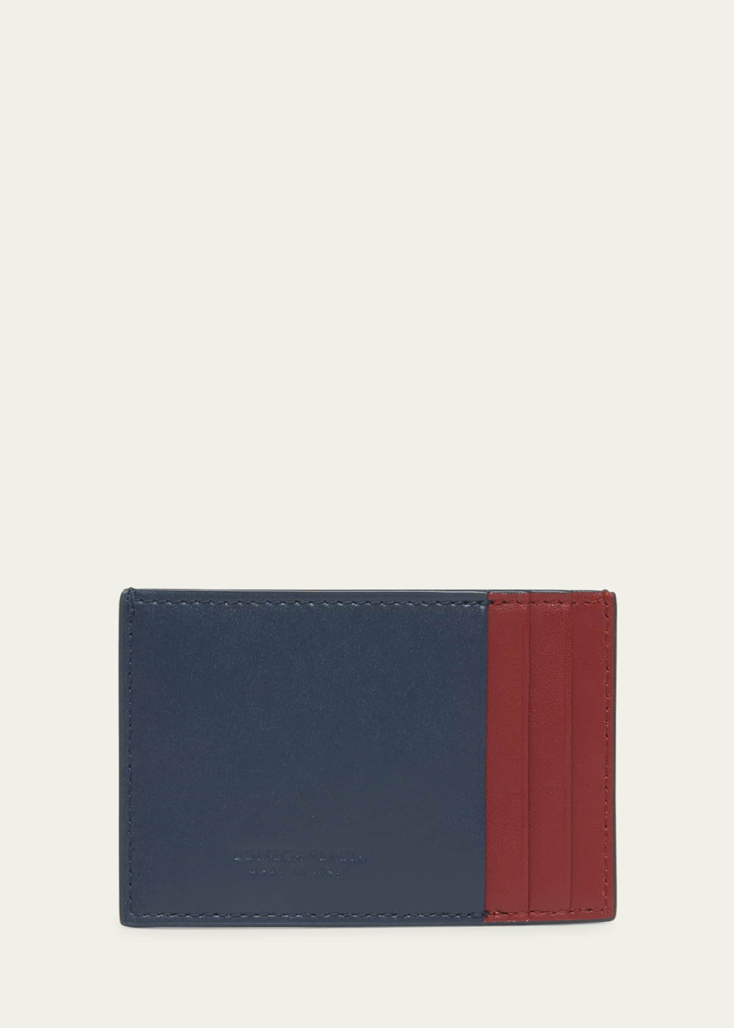 Bottega Veneta Men's Cassette Bicolor Leather Card Holder Image 4 of 4