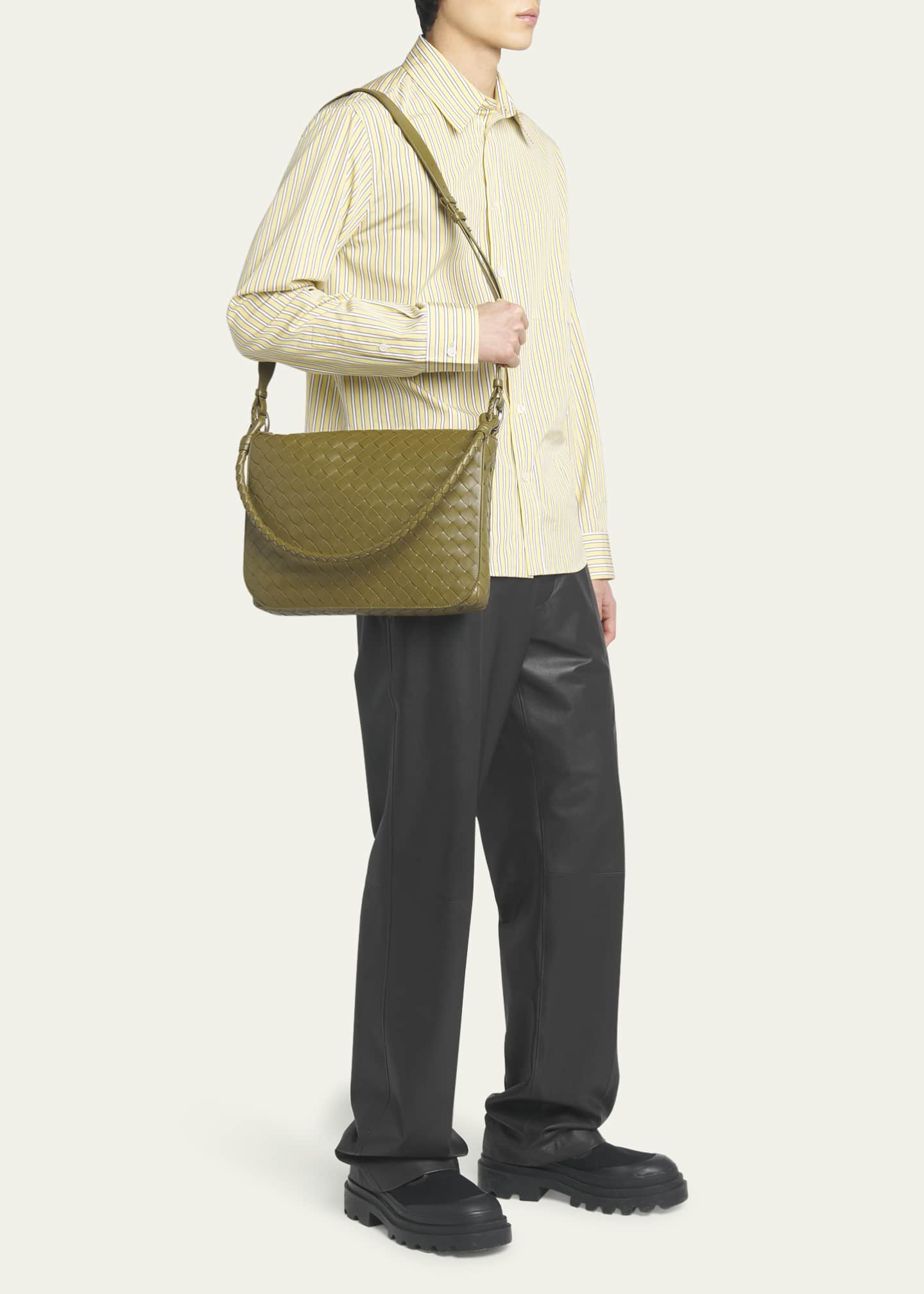 Bottega Veneta Men s Swing Small Intrecciato Leather Crossbody Bag Bergdorf Goodman