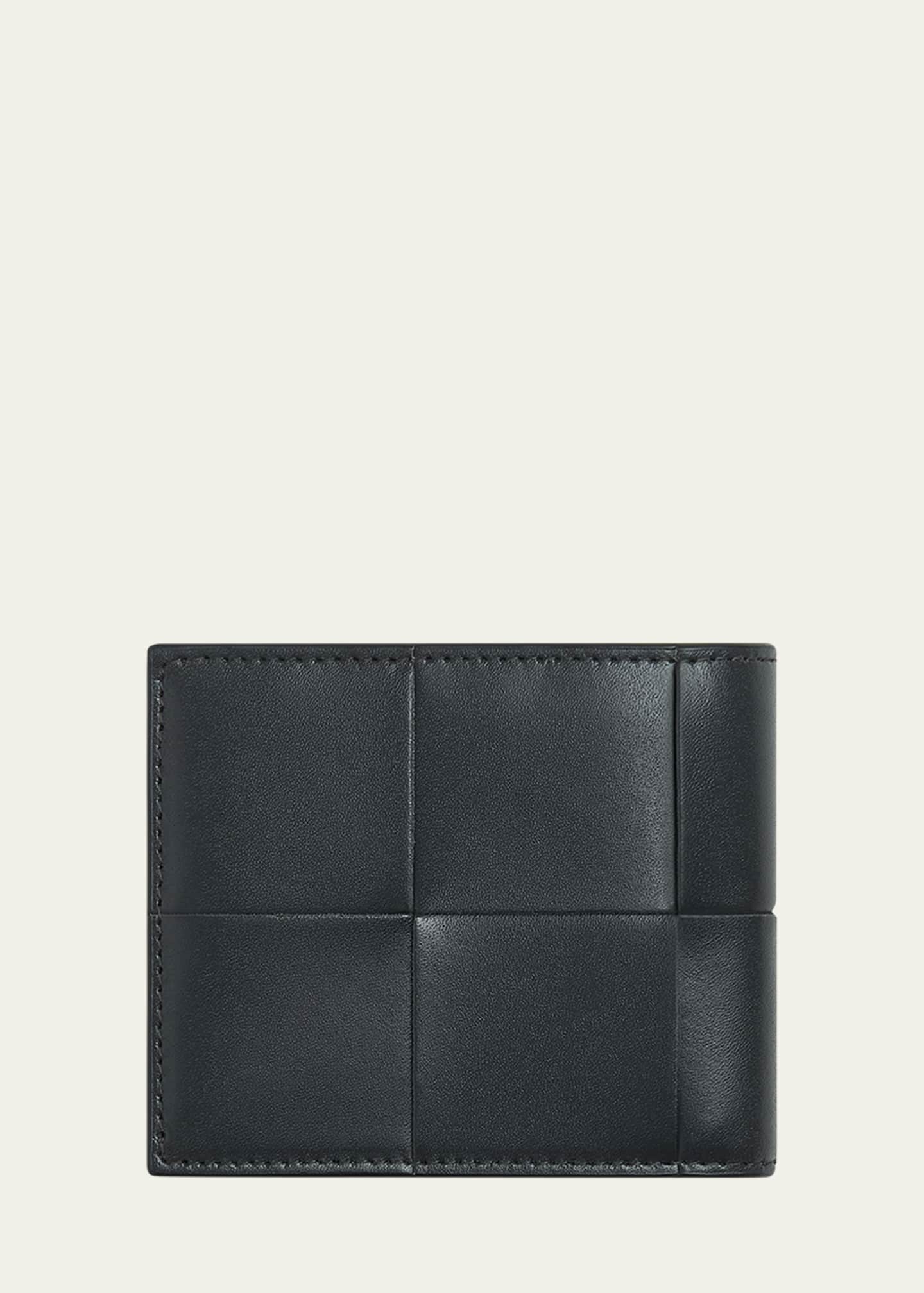Bottega Veneta Men's Cassette Bicolor Intreccio Leather Bifold
