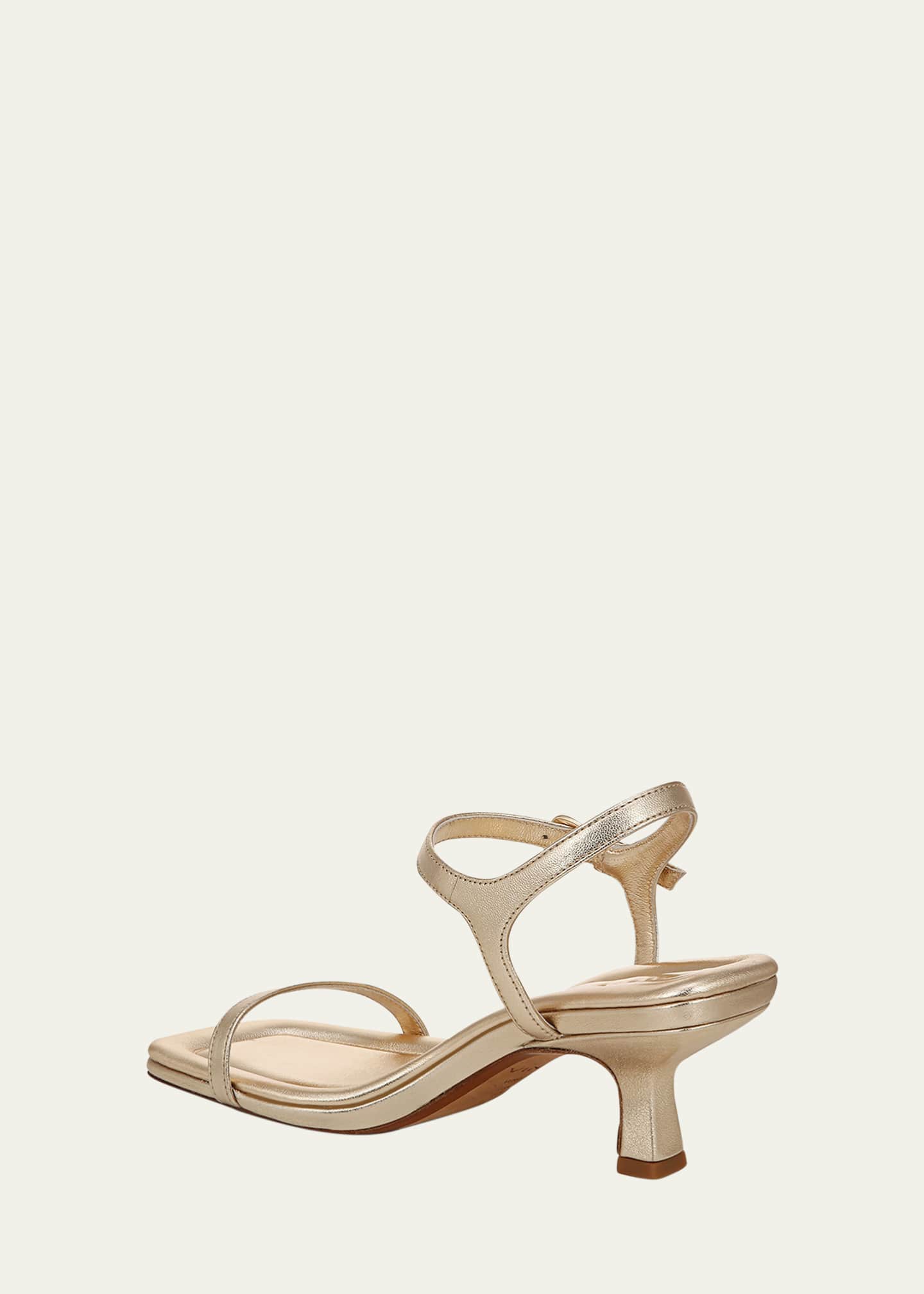 Vince Coco Metallic Leather Kitten-Heel Sandals Image 4 of 5