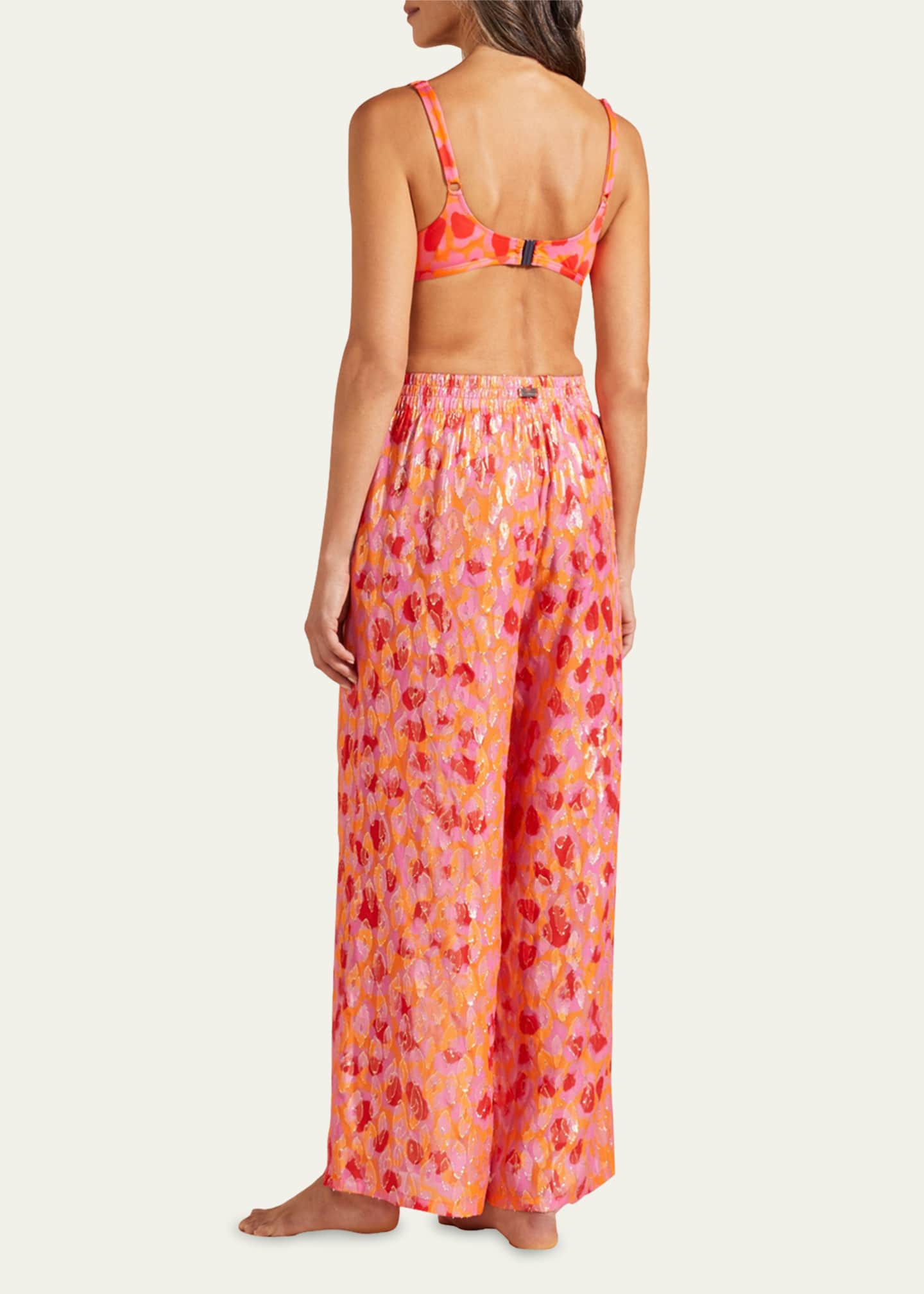 Vilebrequin Abstract Leopard Printed Wide-Leg Silk Pants Image 3 of 3