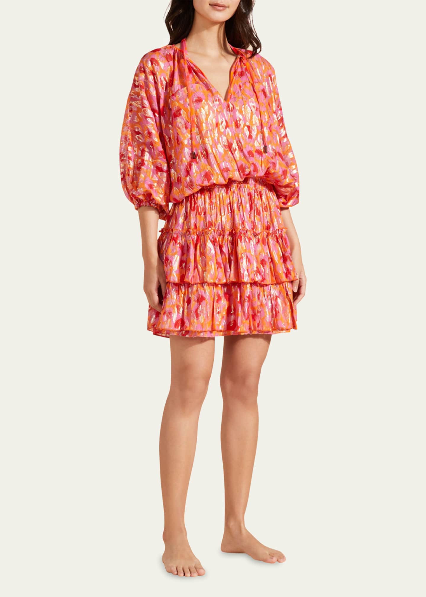 Vilebrequin Abstract Leopard Printed Silk Mini Dress Image 2 of 3
