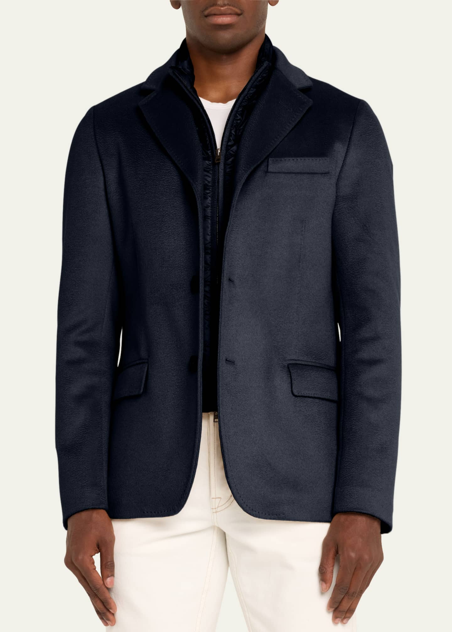 Herno Men s Cashmere Blazer with Nylon Wind Guard