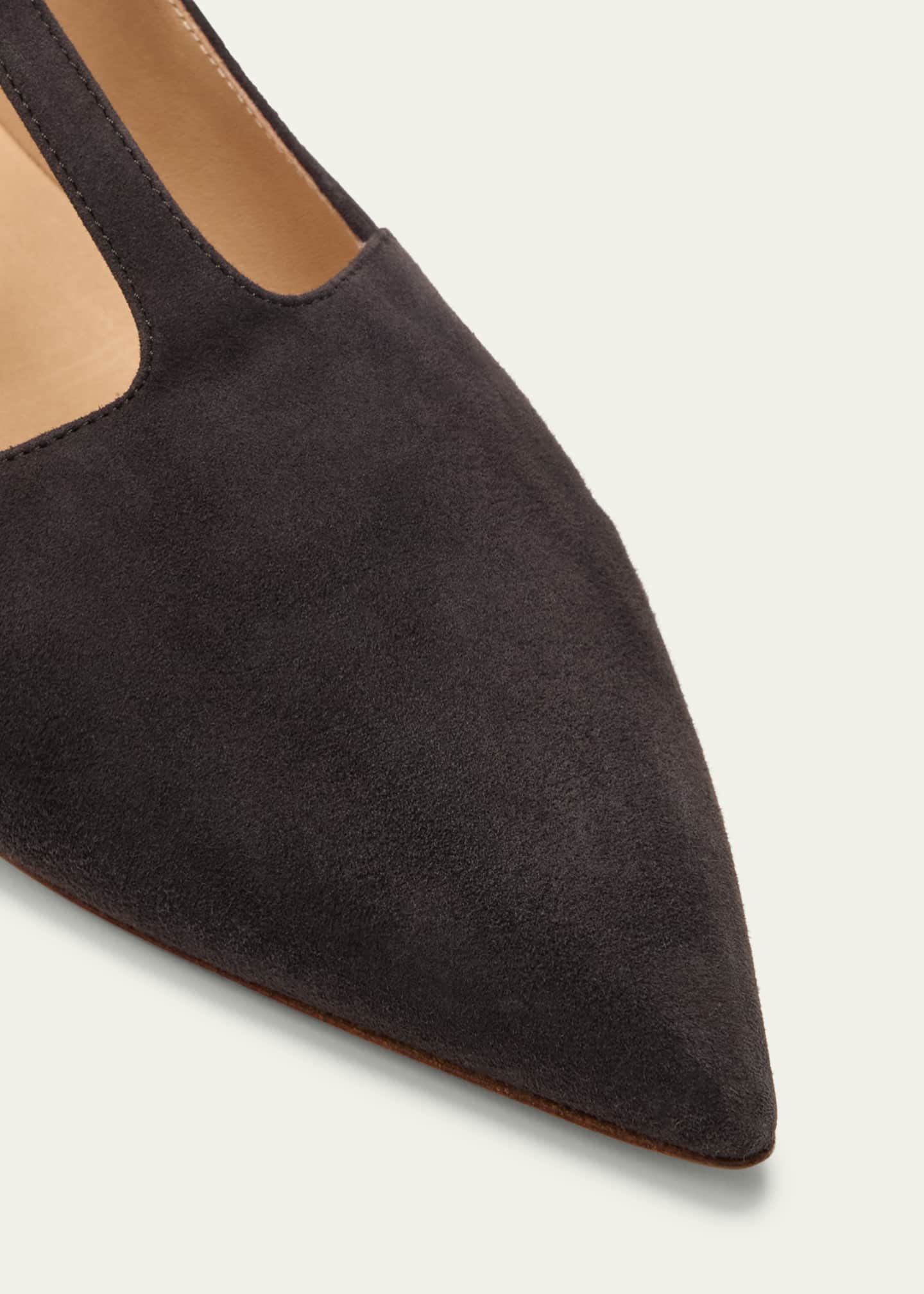 Gabriela Hearst Lola Suede T-strap Ballerina Flats Image 5 of 5