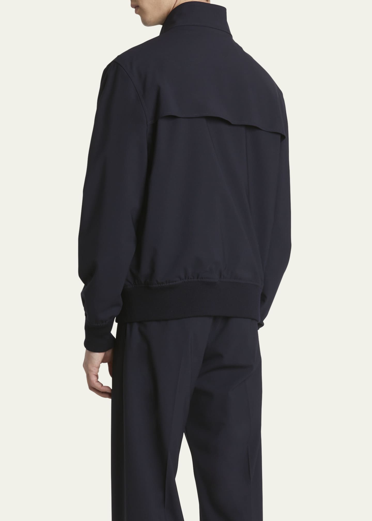 Givenchy Men's Poplin Wool-Blend Cordura Harrington Jacket Image 3 of 5