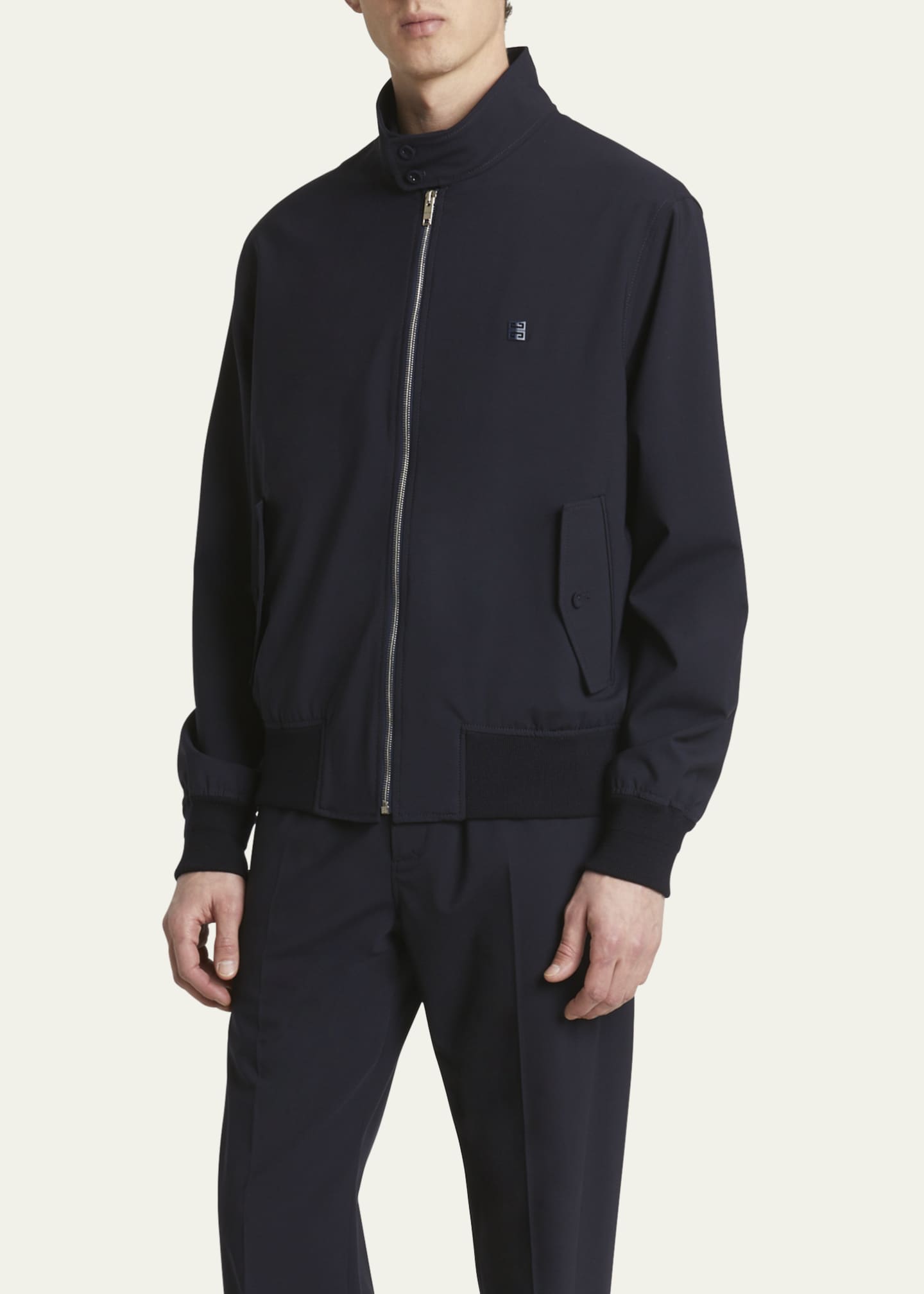 Givenchy Men's Poplin Wool-Blend Cordura Harrington Jacket Image 4 of 5