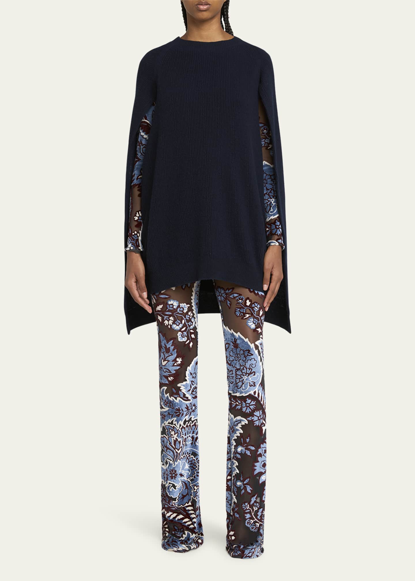Etro Cape Wool Cashmere Top Image 2 of 5