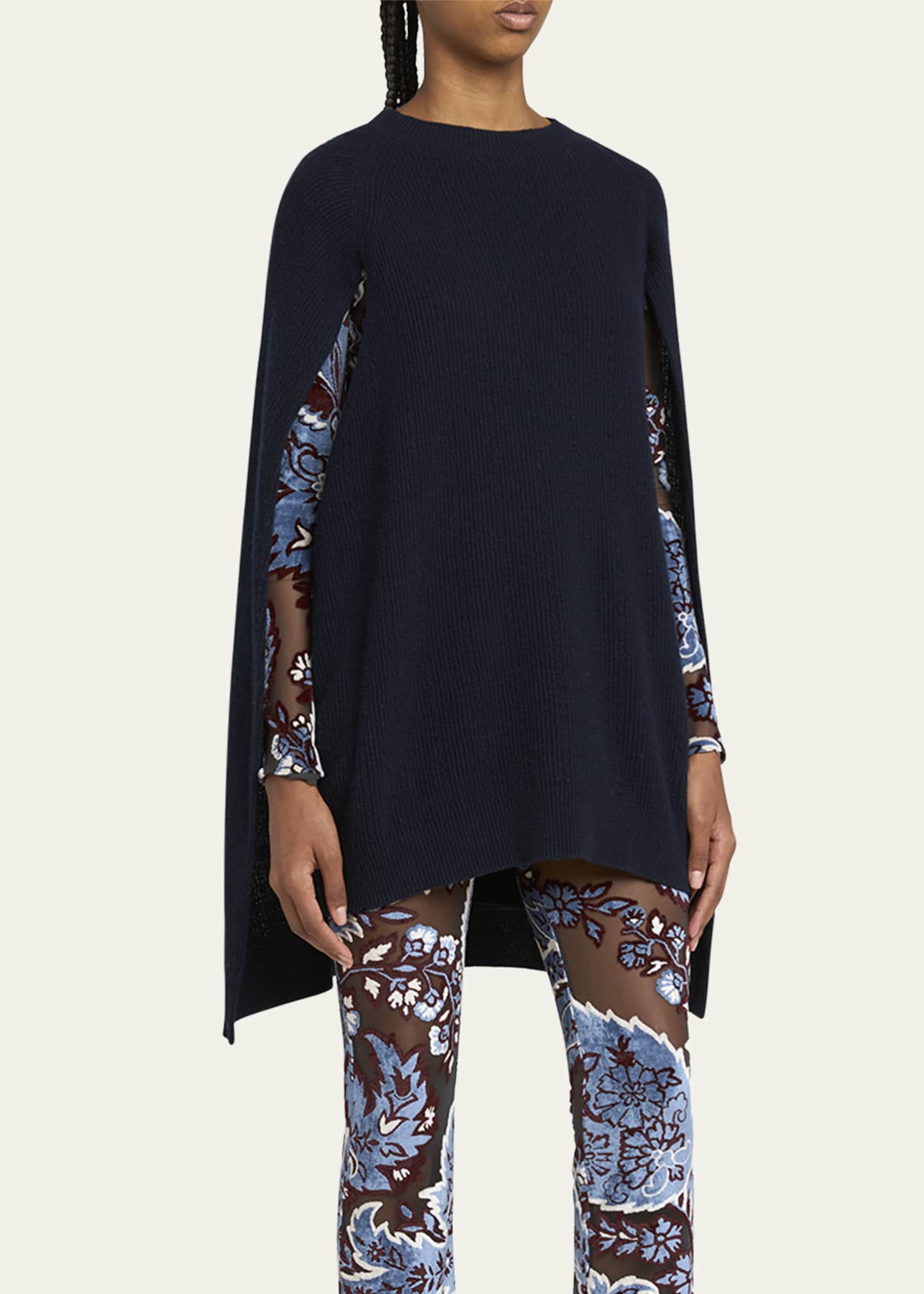 Etro Cape Wool Cashmere Top Image 4 of 5