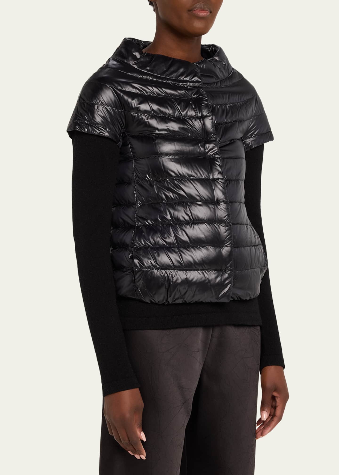Herno Emilia Water-Resistant Ultralight Nylon Puffer Cape