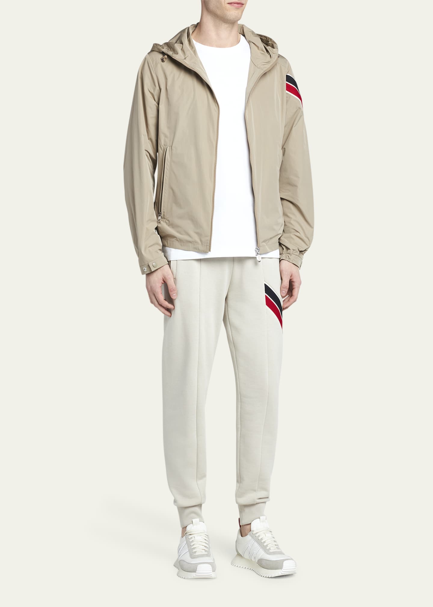Moncler Men's Pacey Nylon and Suede Runner Sneakers Image 3 of 5