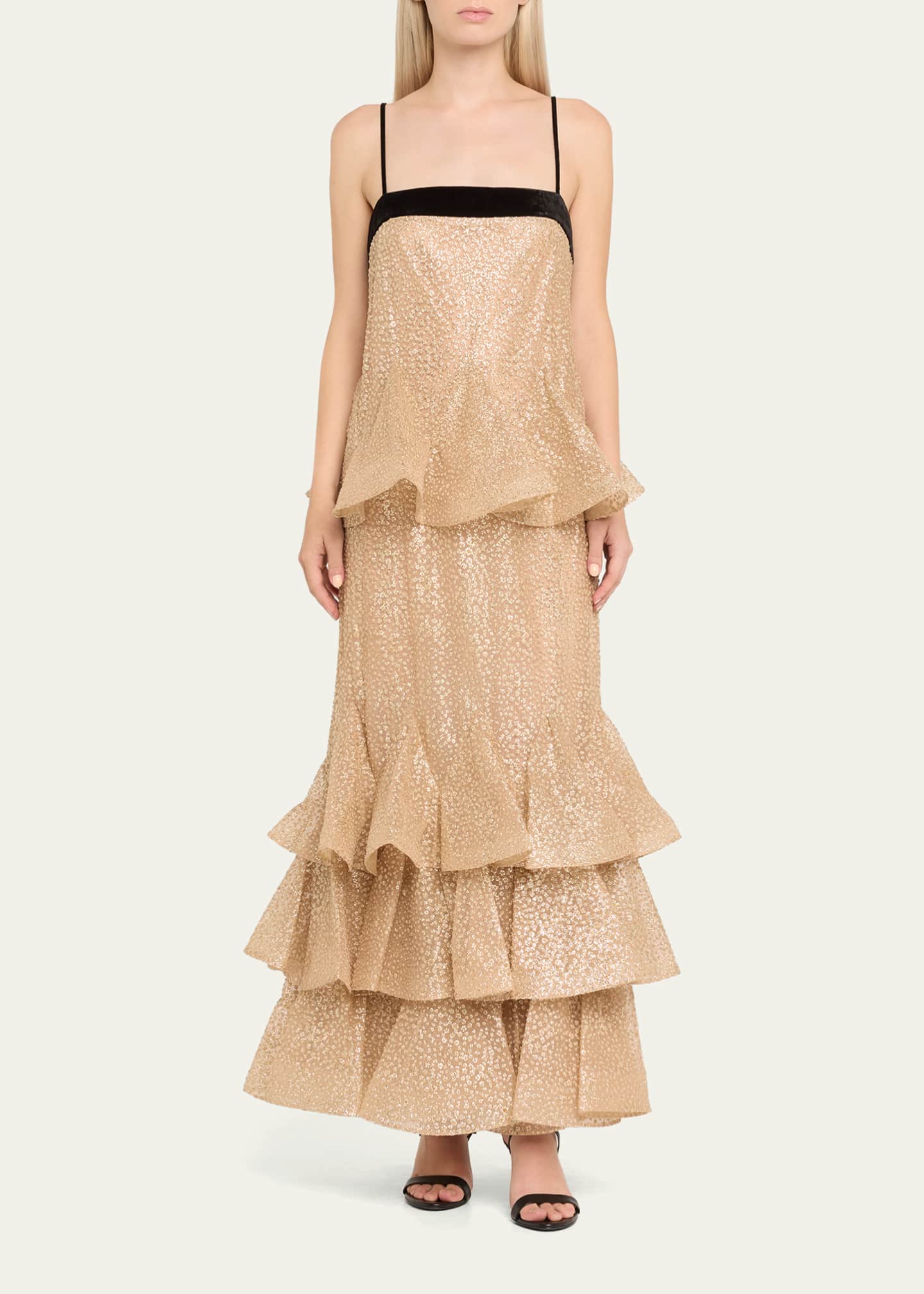 Zimmermann Pavilion Glitter Flutter Slip Dress Image 2 of 5