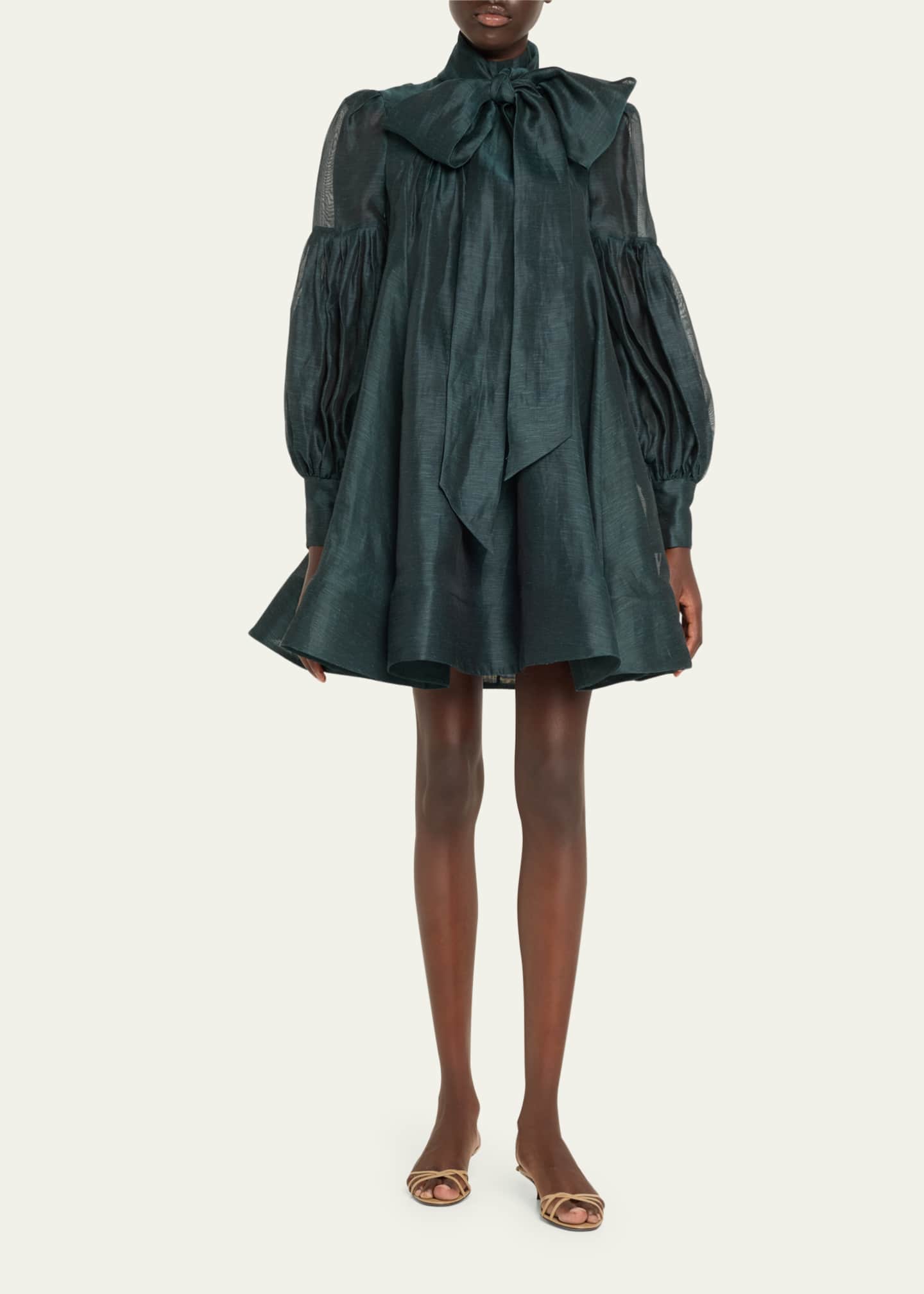 zimmermann concert tie neck mini dress