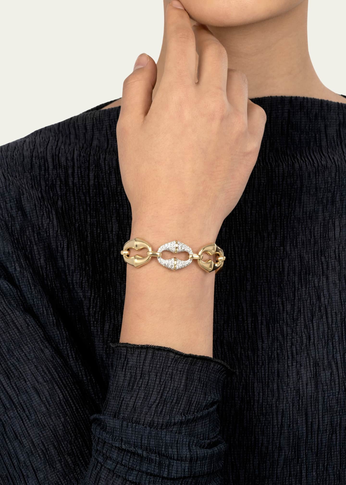 Vram 18K Yellow Gold Chrona Diamond Link Bracelet Image 2 of 4