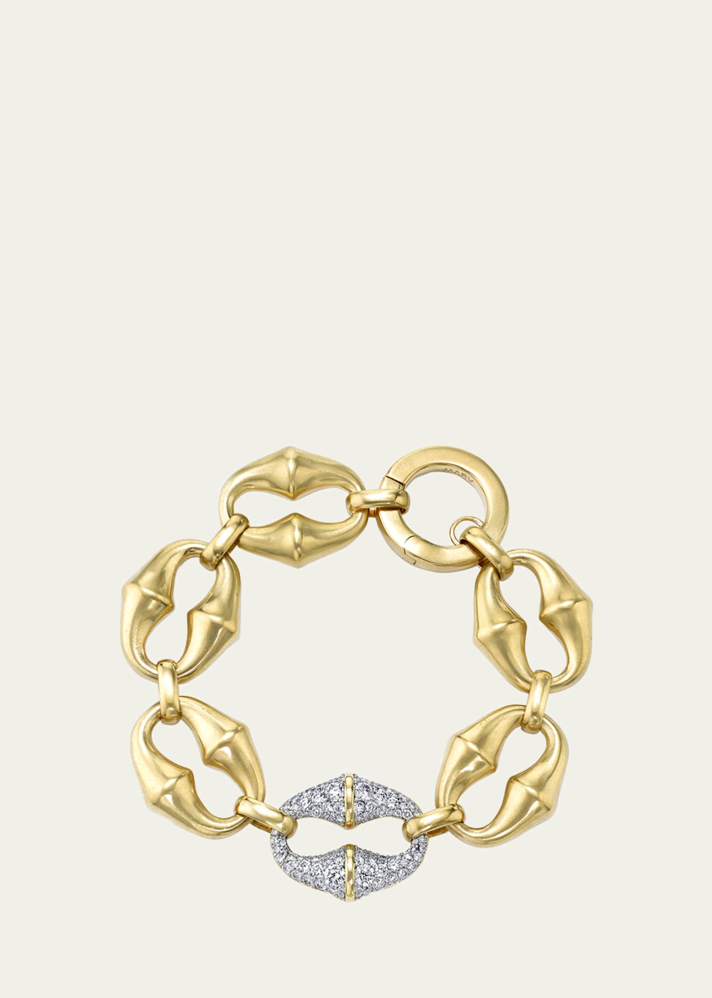 Vram 18K Yellow Gold Chrona Diamond Link Bracelet Image 1 of 4