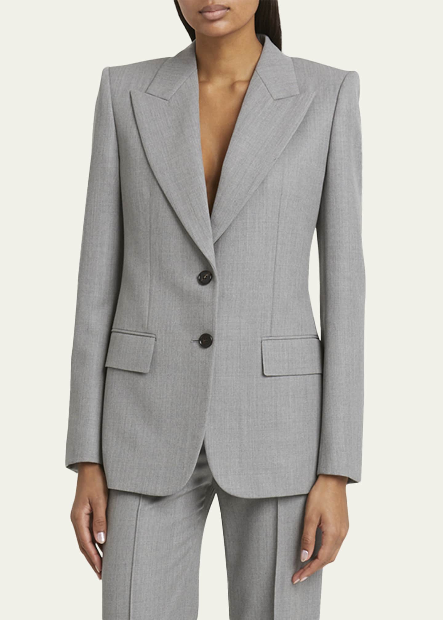 Chloe Wool Grain De Poudre Blazer Image 4 of 5