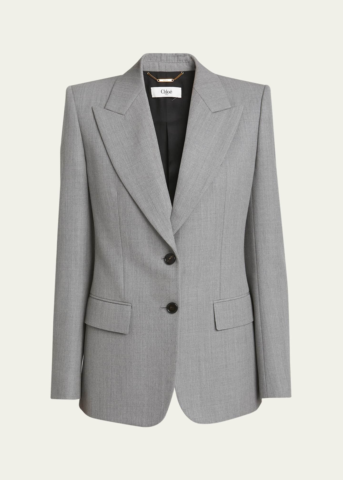 Chloe Wool Grain De Poudre Blazer Image 1 of 5