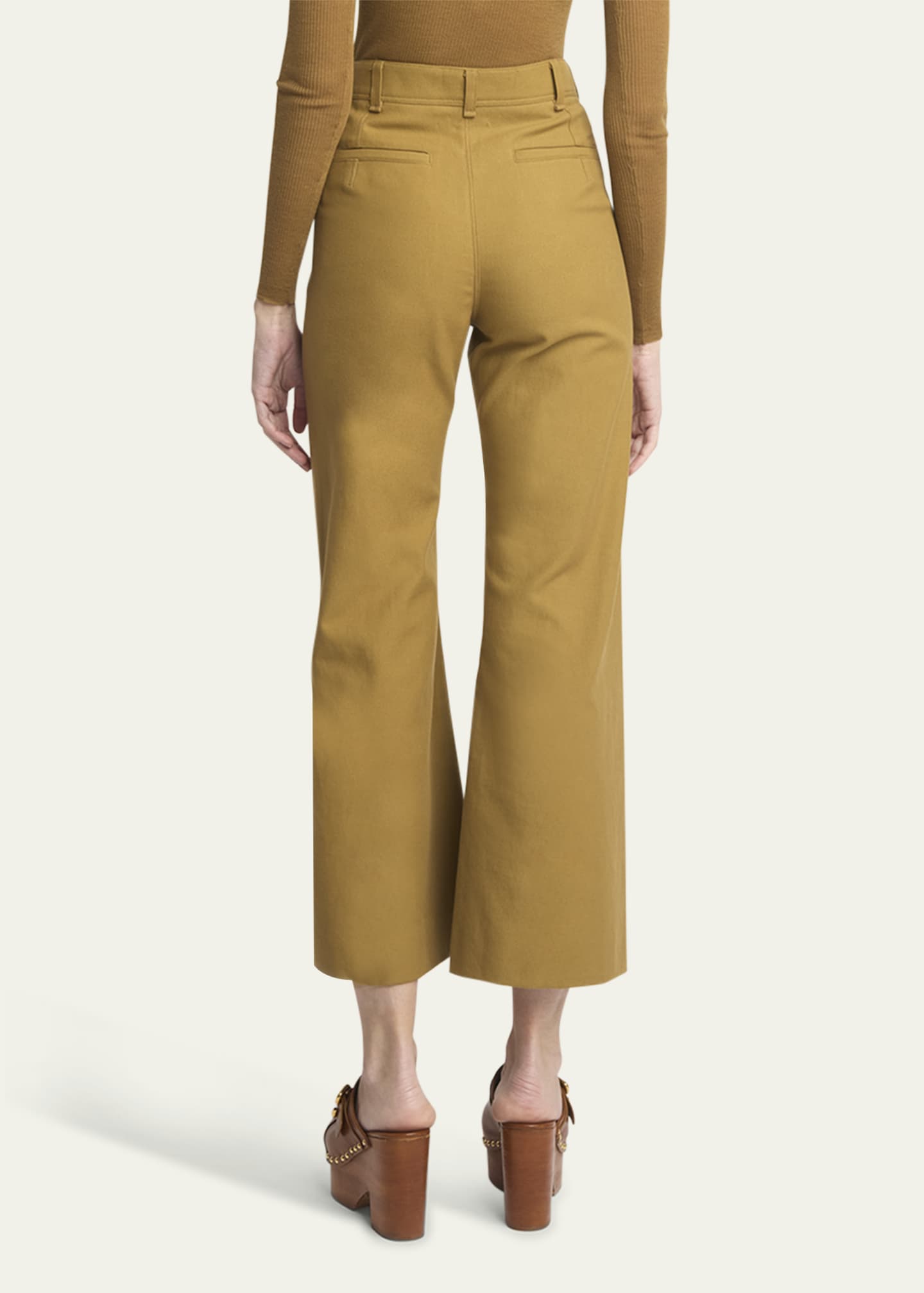 Chloe Cotton Drill Cropped Wide-Leg Trousers Image 3 of 5