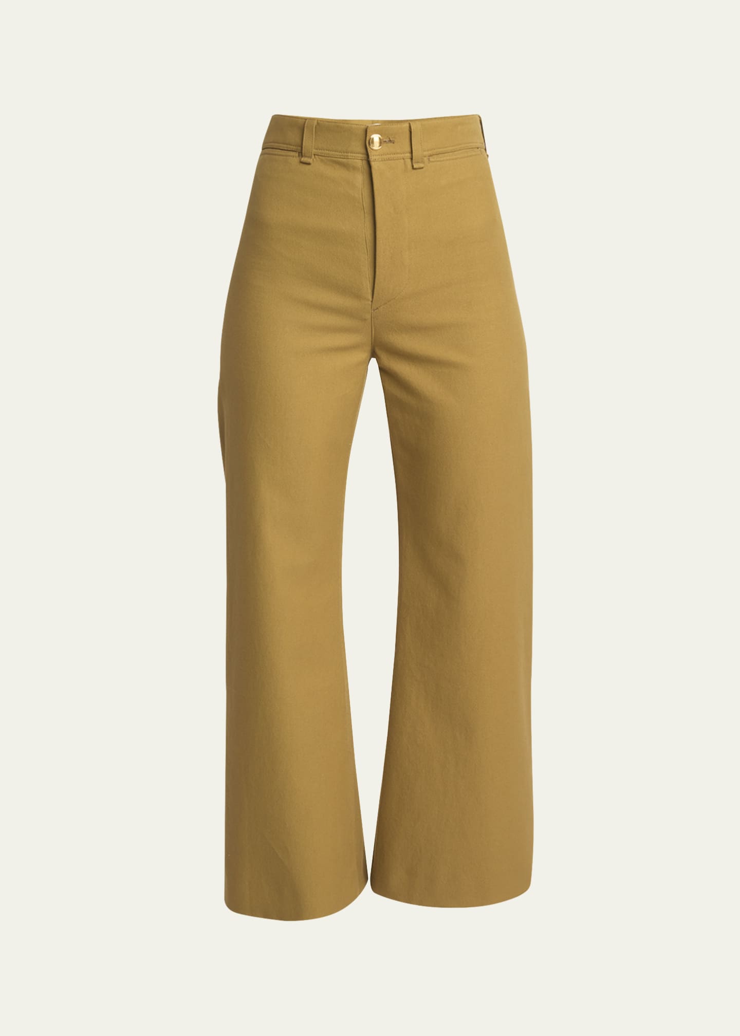 Chloe Cotton Drill Cropped Wide-Leg Trousers Image 1 of 5