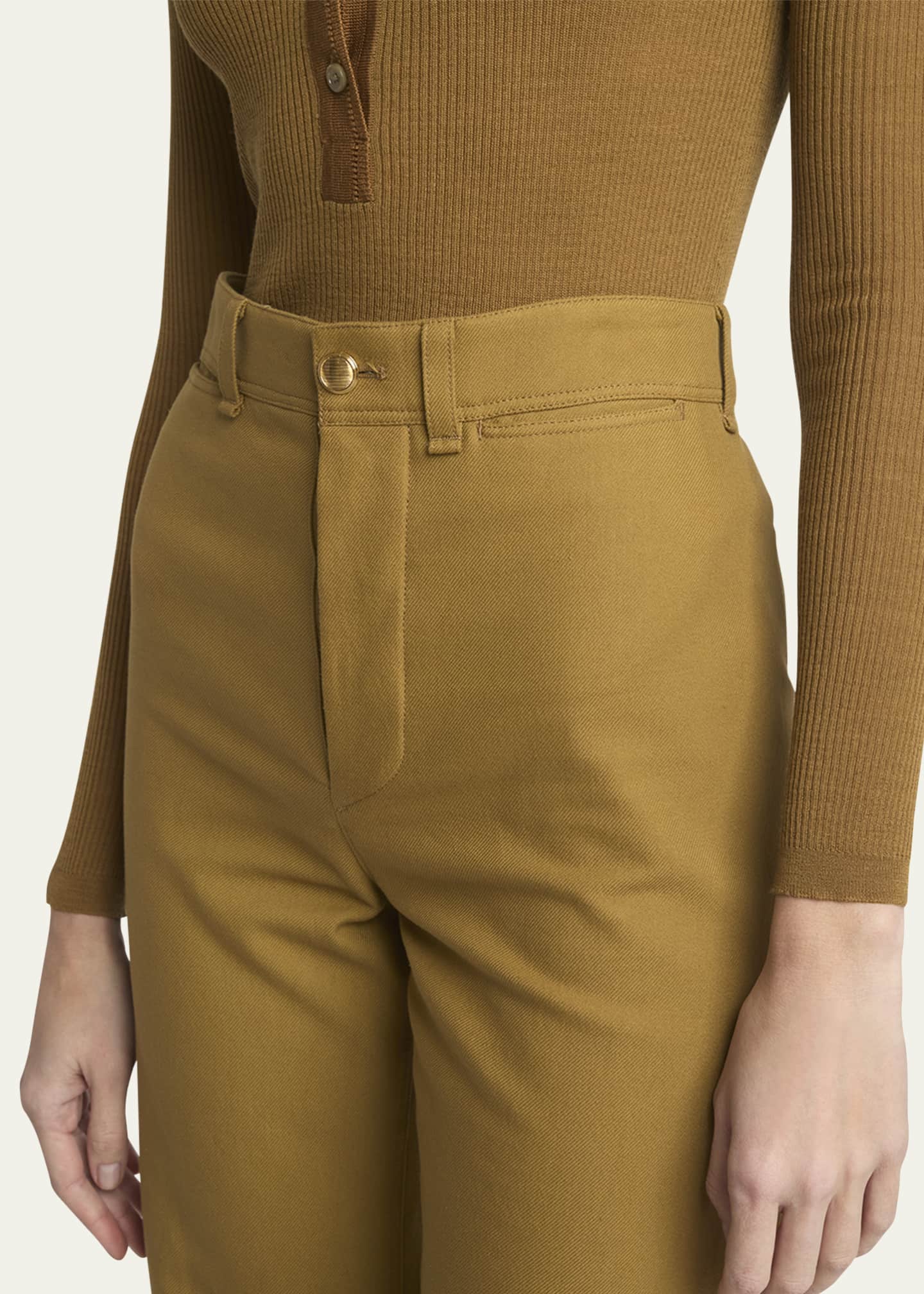 Chloe Cotton Drill Cropped Wide-Leg Trousers Image 5 of 5