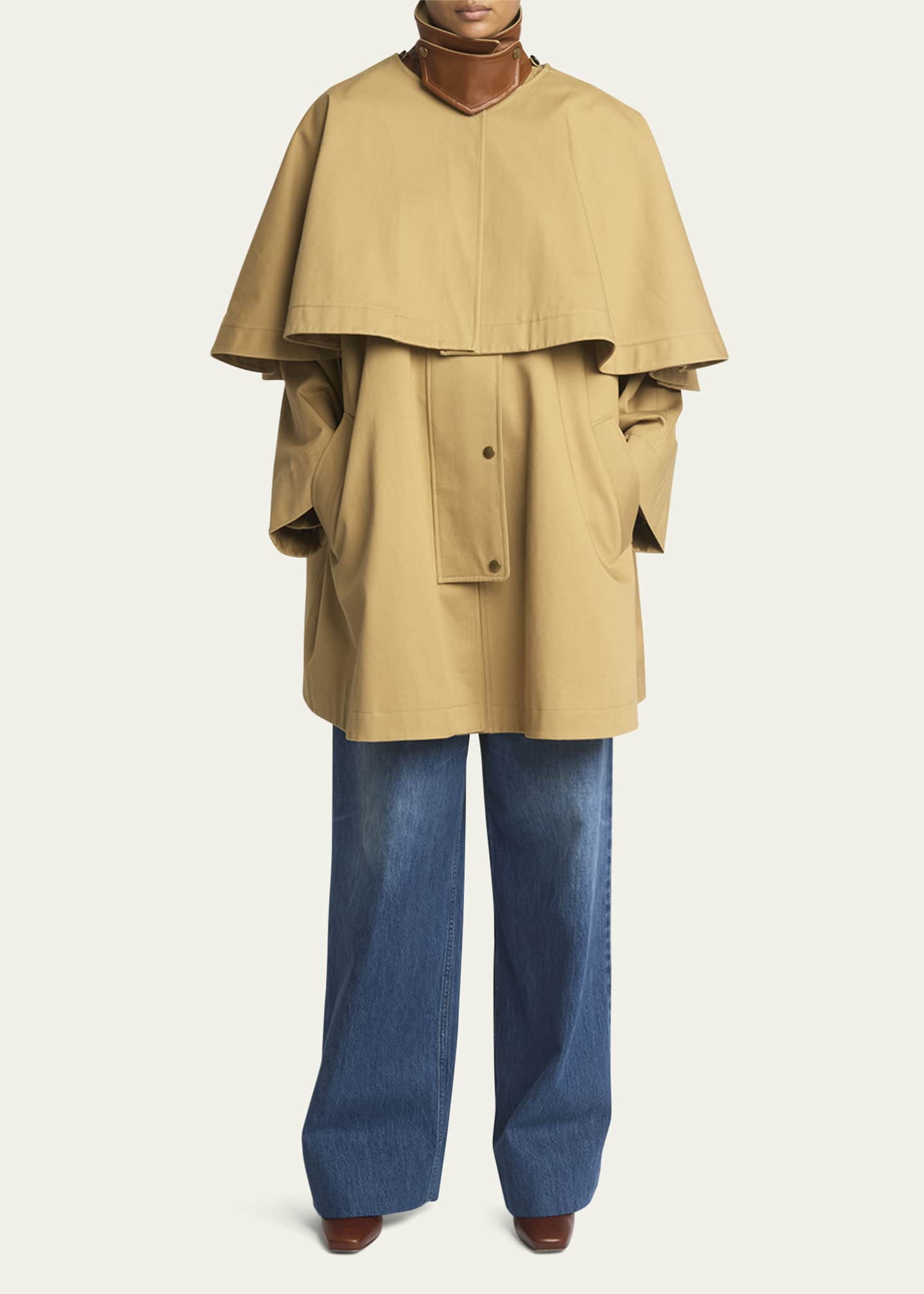 Chloe Gabardine Cape Coat Image 2 of 5