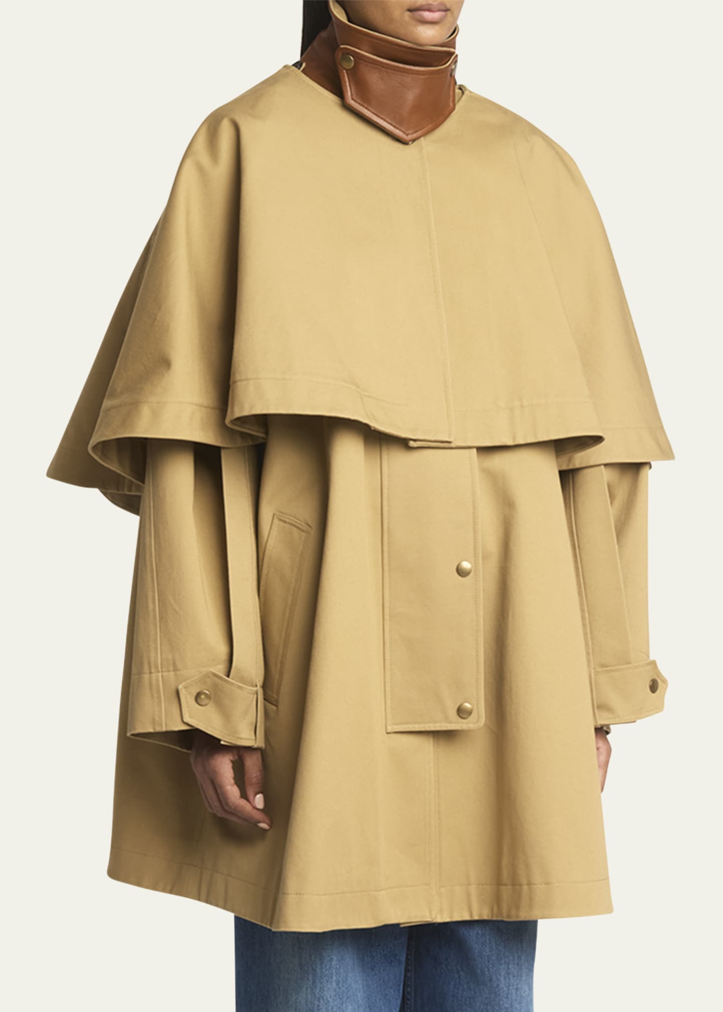 Chloe Gabardine Cape Coat Image 4 of 5