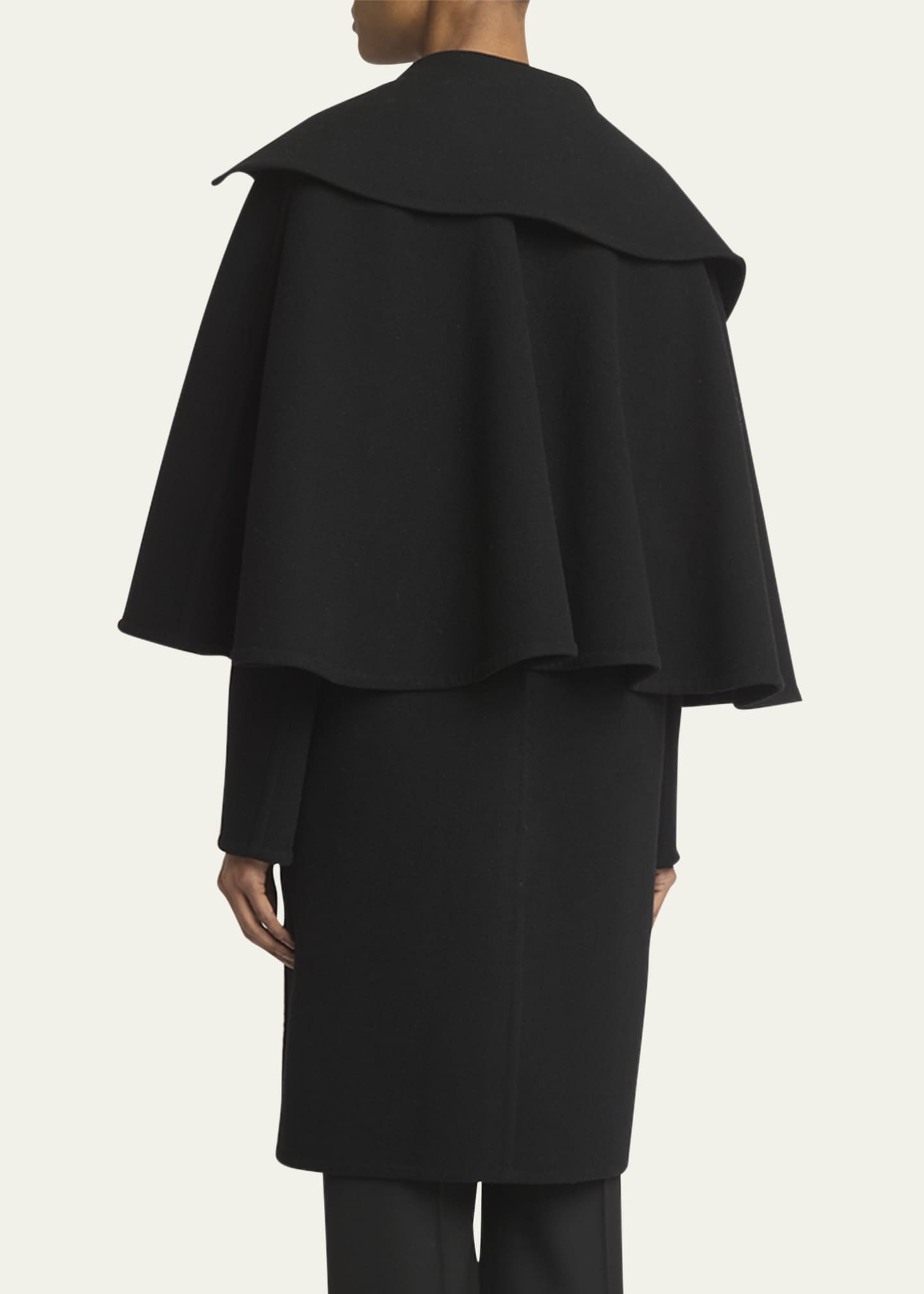 Chloe Cape Overlay Double-Face Wool Cashmere Coat Image 3 of 5