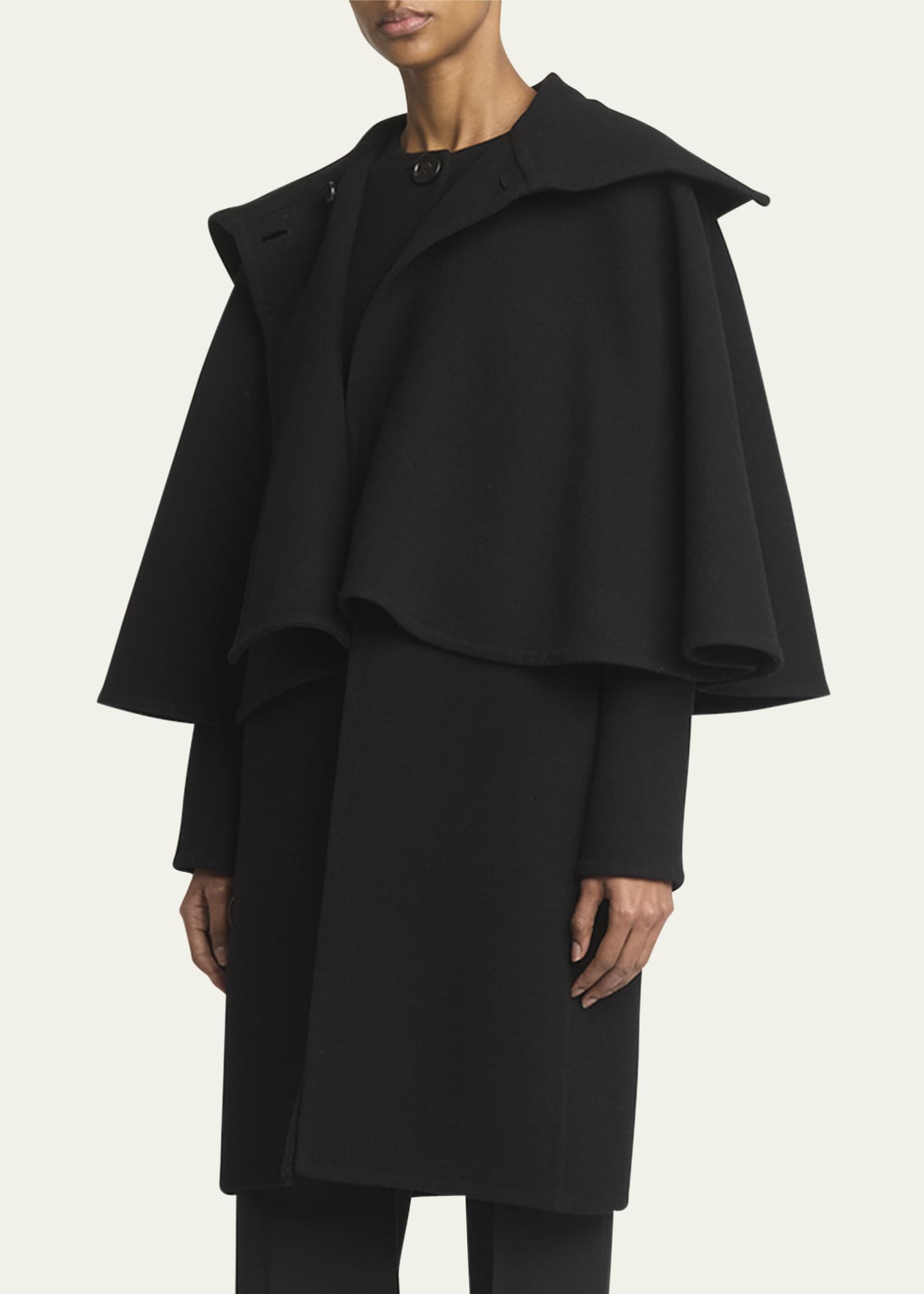 Chloe Cape Overlay Double-Face Wool Cashmere Coat Image 4 of 5