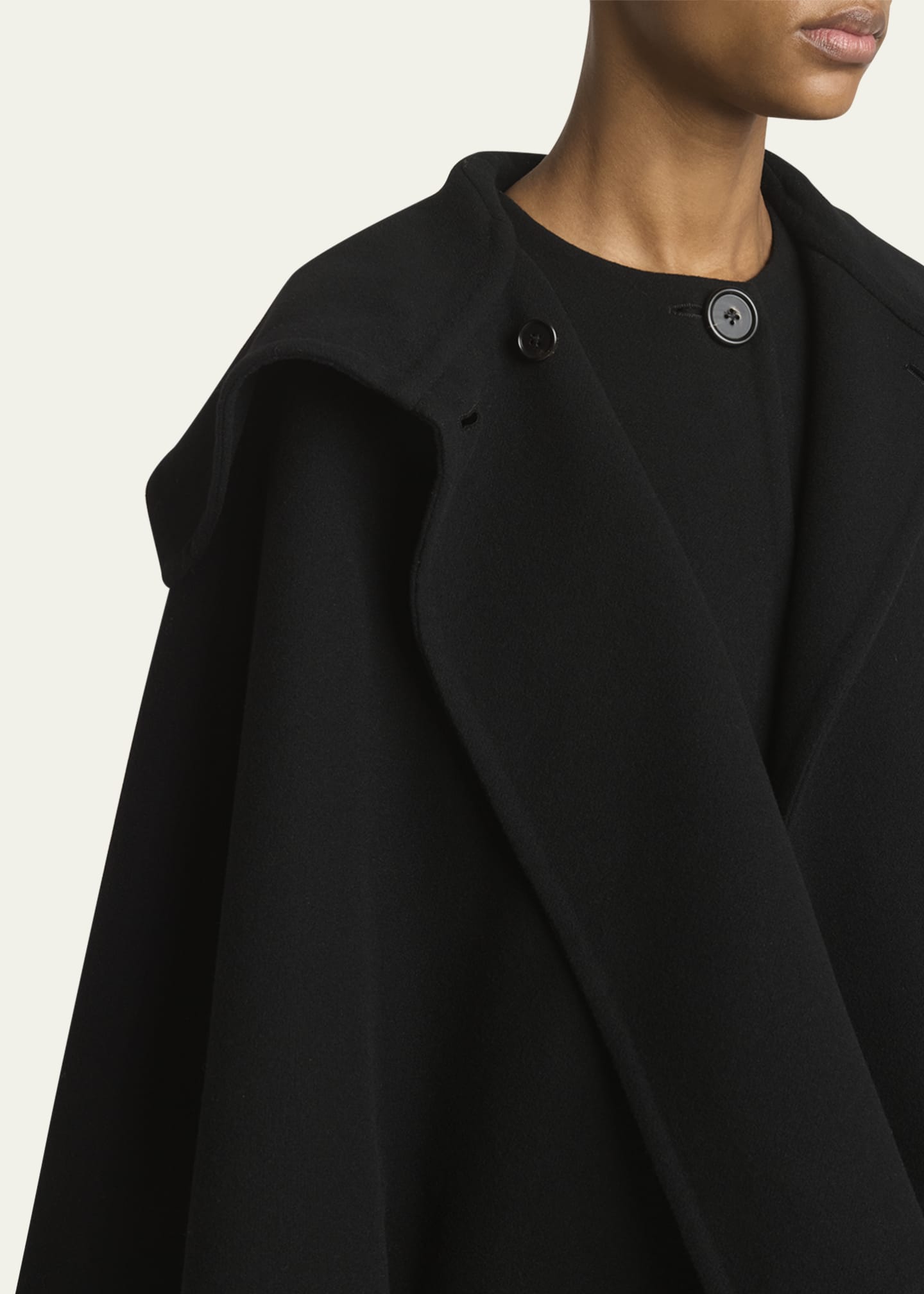 Chloe Cape Overlay Double-Face Wool Cashmere Coat Image 5 of 5