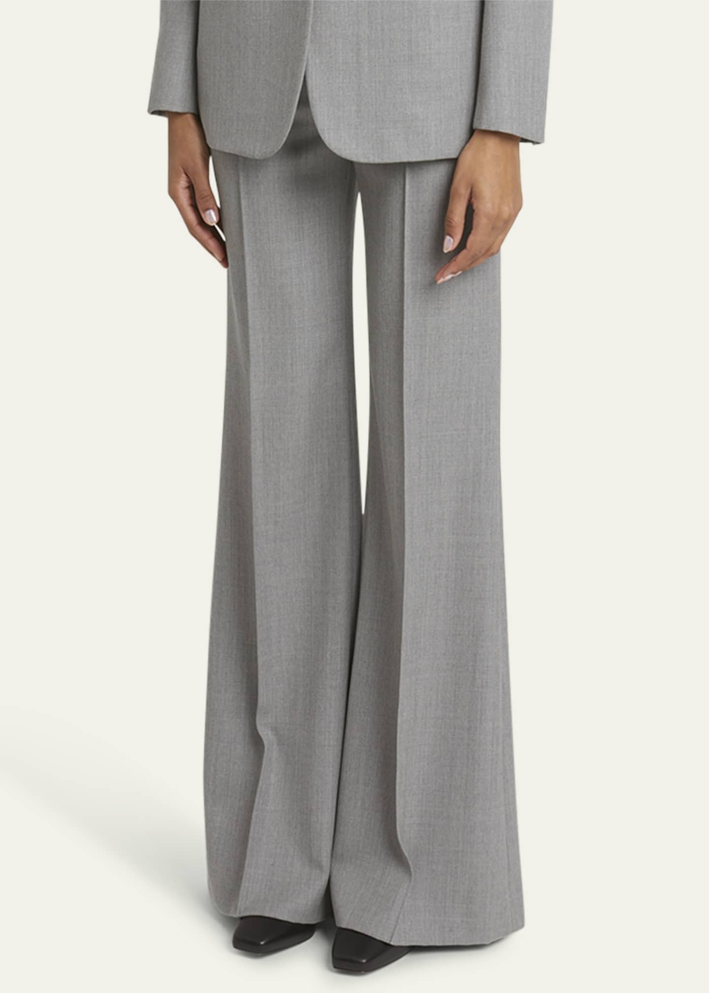 Chloe Wide Leg Wool Grain De Poudre Trousers Image 4 of 5