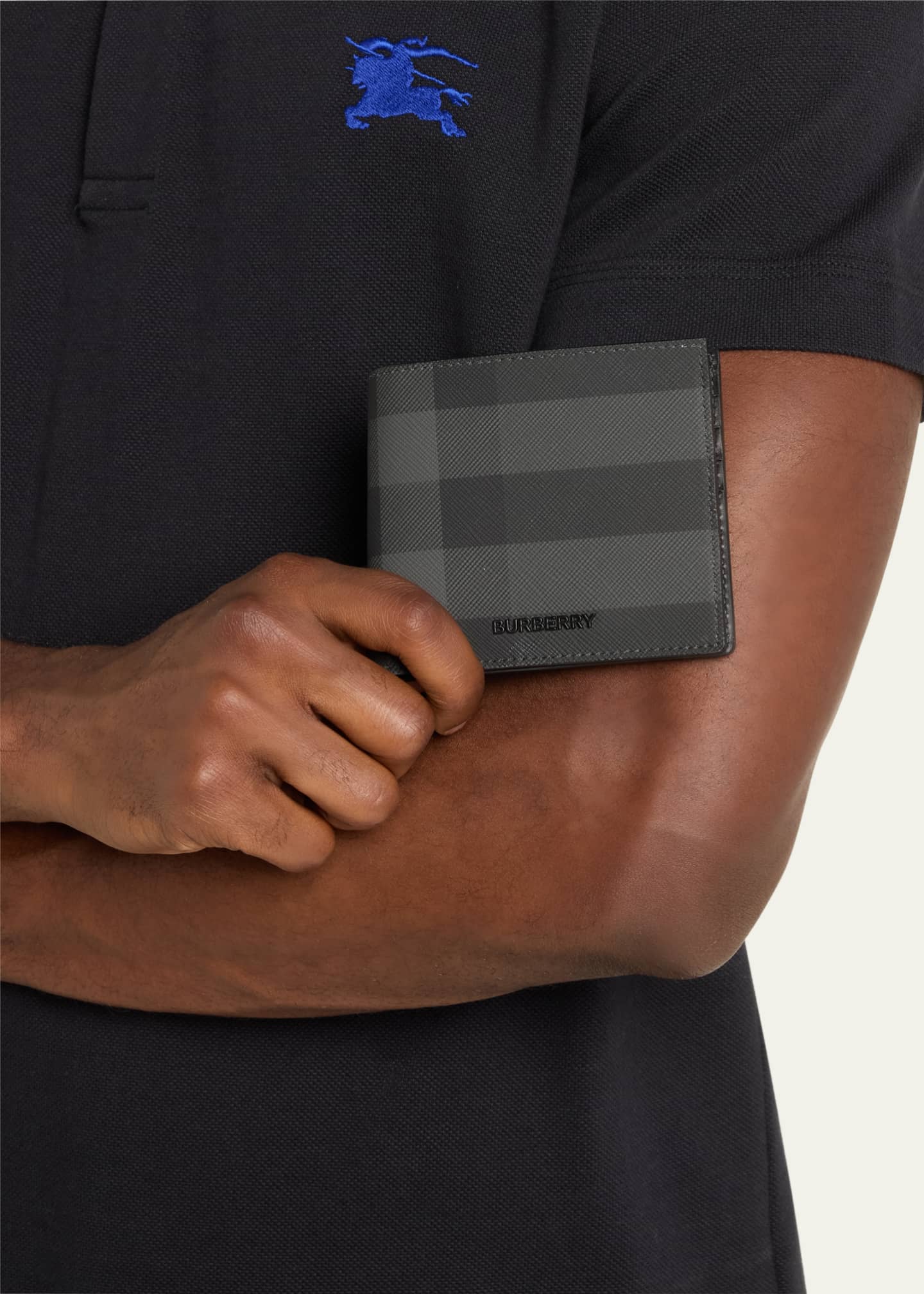 Burberry Men s Charcoal Check Bifold Wallet Bergdorf Goodman