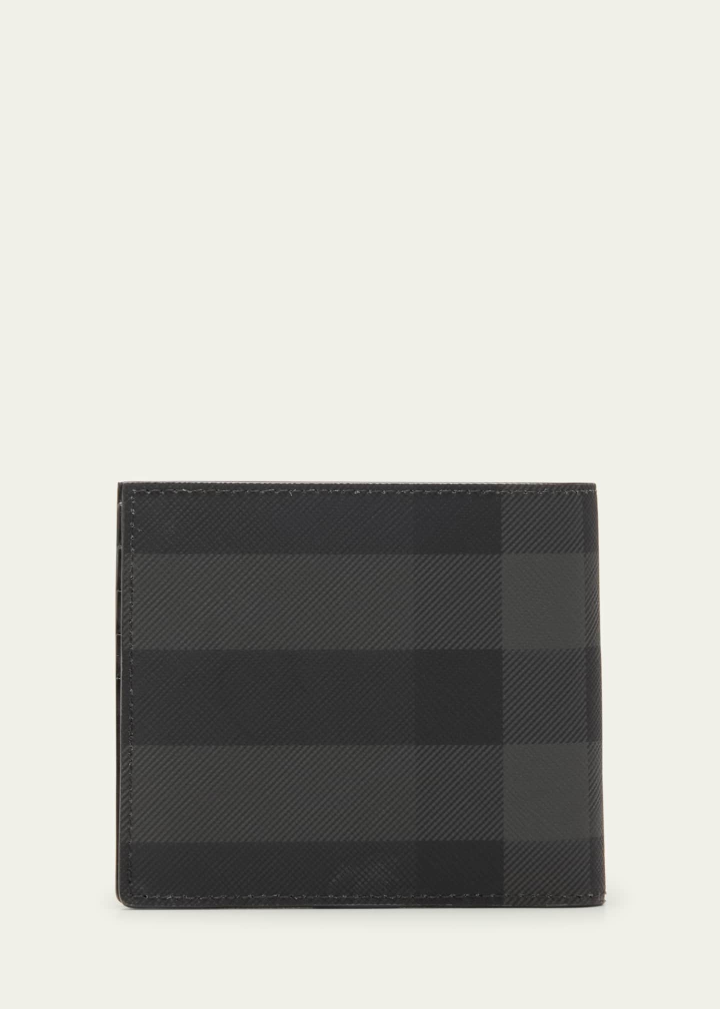 Burberry Men's Charcoal Check Bifold Wallet Image 3 of 4