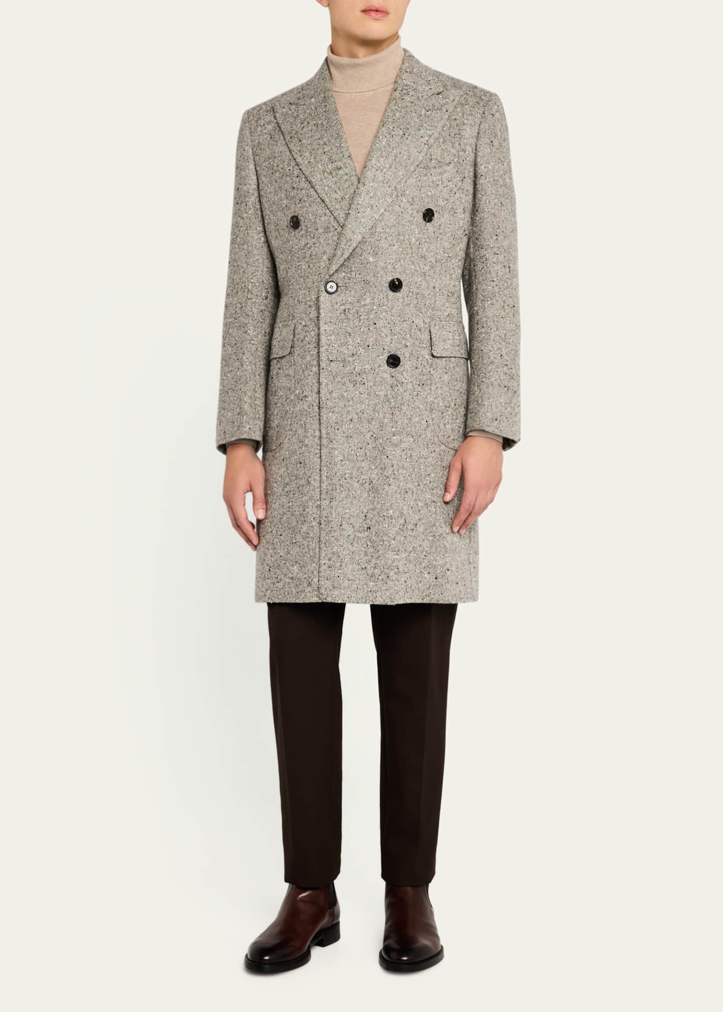 Cesare Attolini Men's Cashmere Donegal Topcoat Image 2 of 5