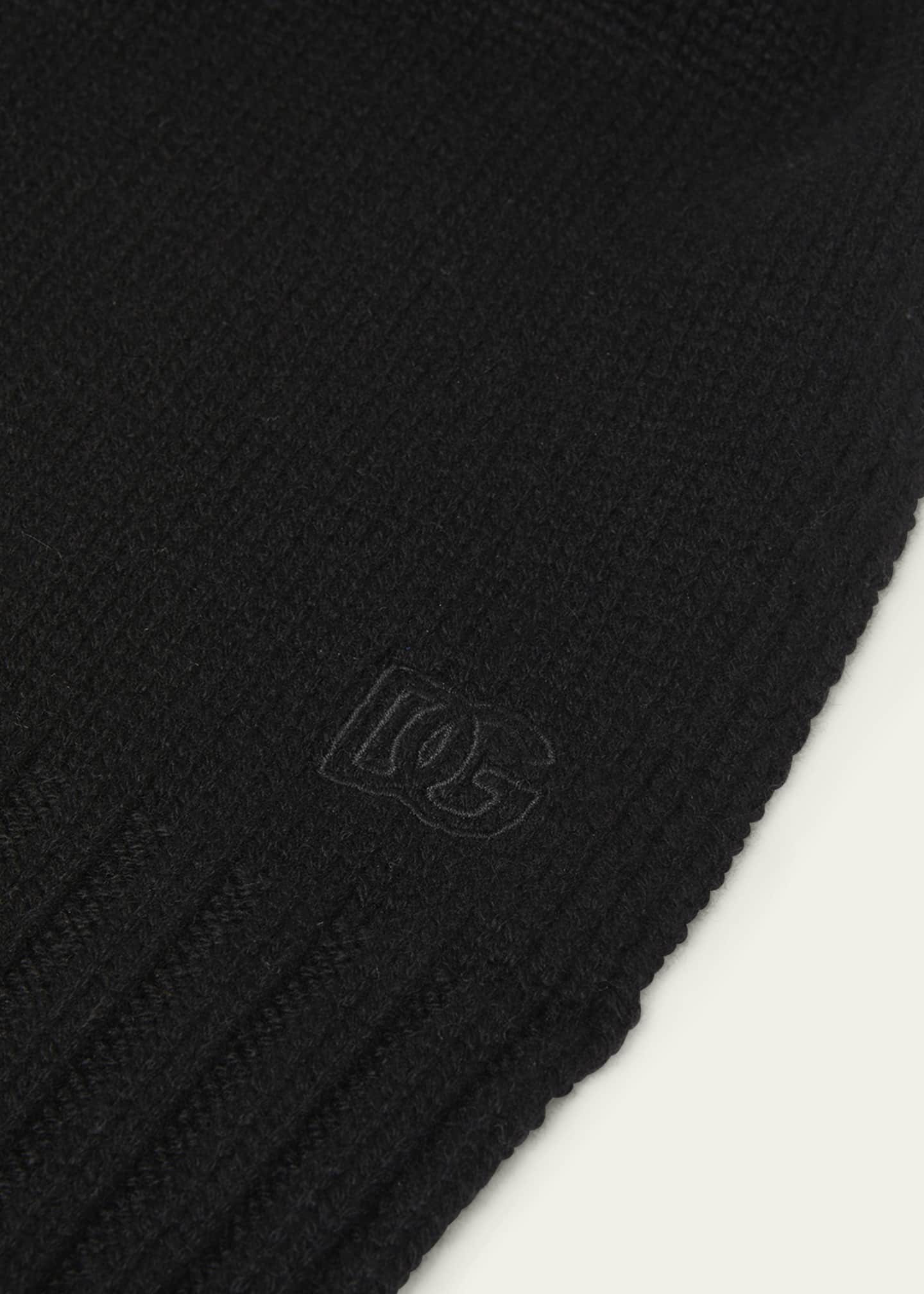 Dolce&Gabbana DG Logo Knit Ribbed Scarf Image 4 of 4